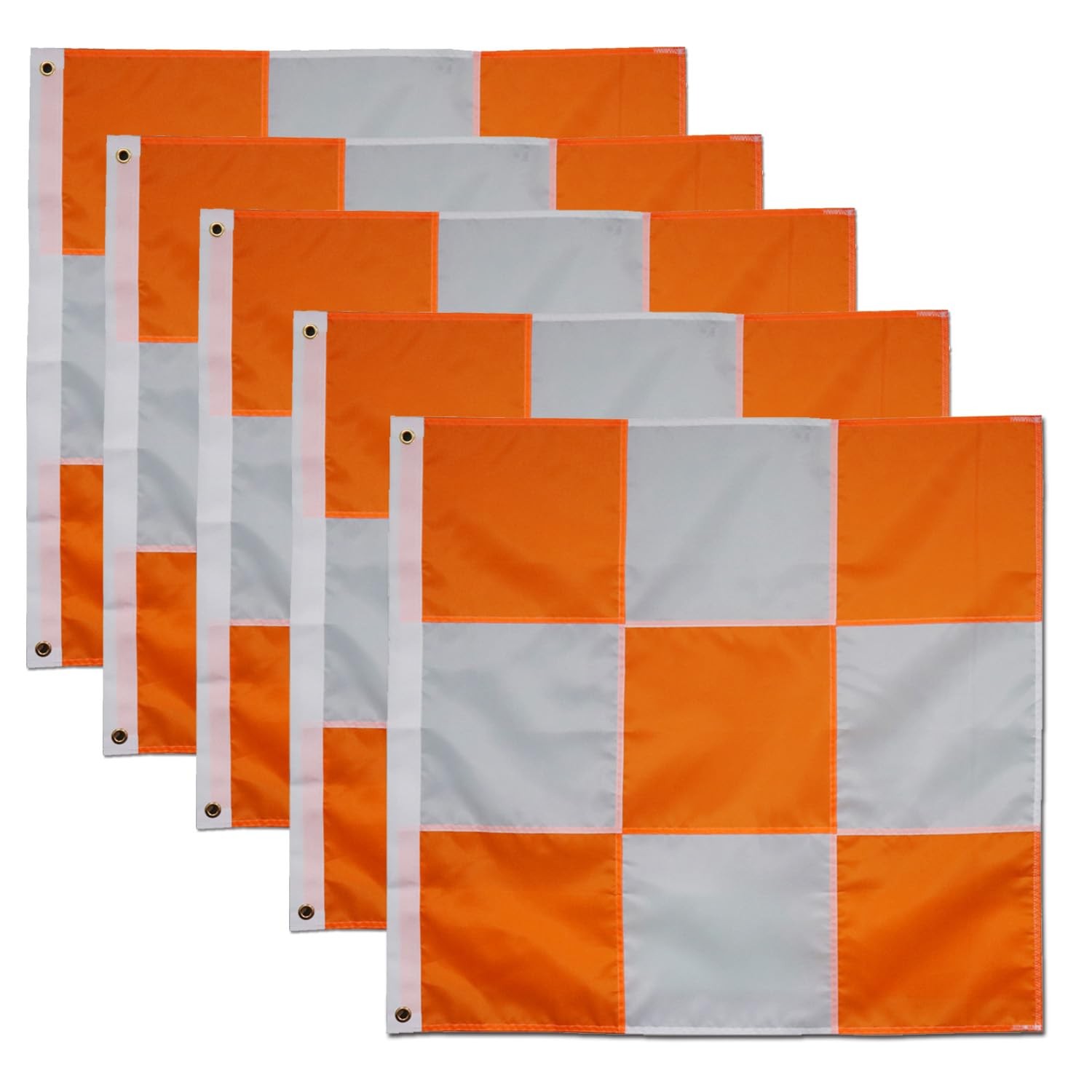 Premium Airport Flag 5 Pack Orange and 5 Pack, 5-Pack White