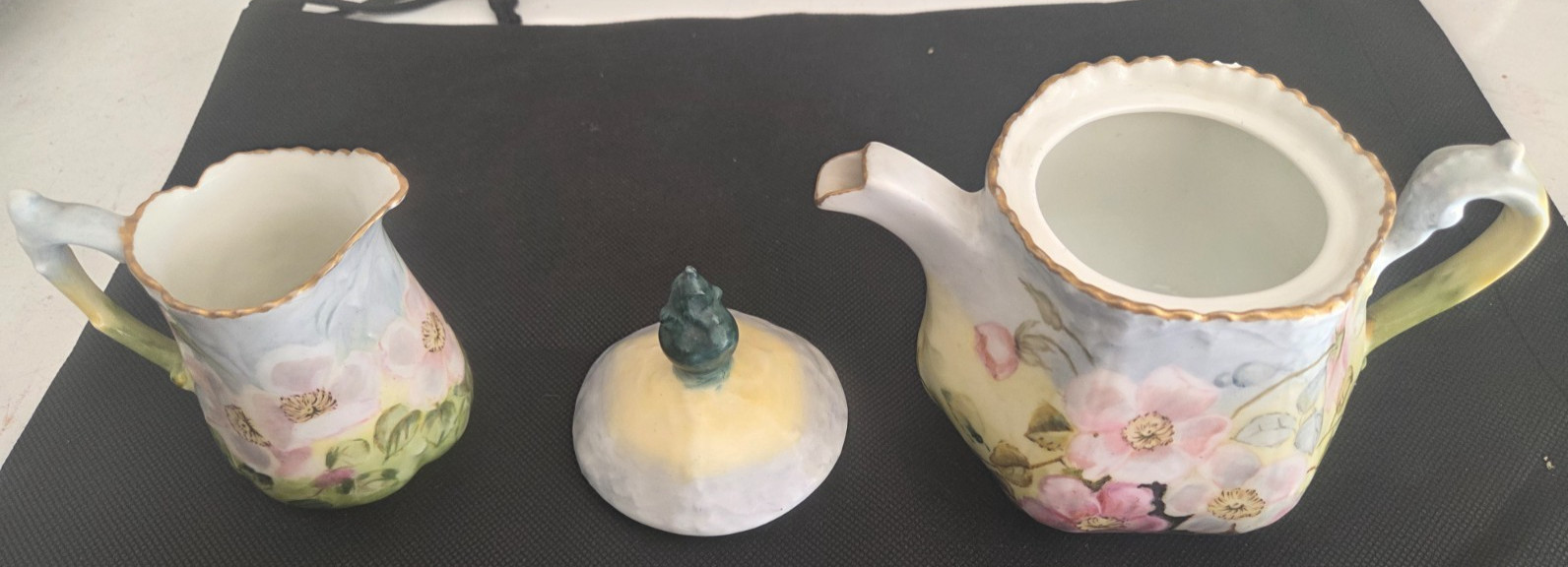 Antique 1904 St Louis Worlds Fair Hand Painted Limoges Bavaria Creamer Sugar Set