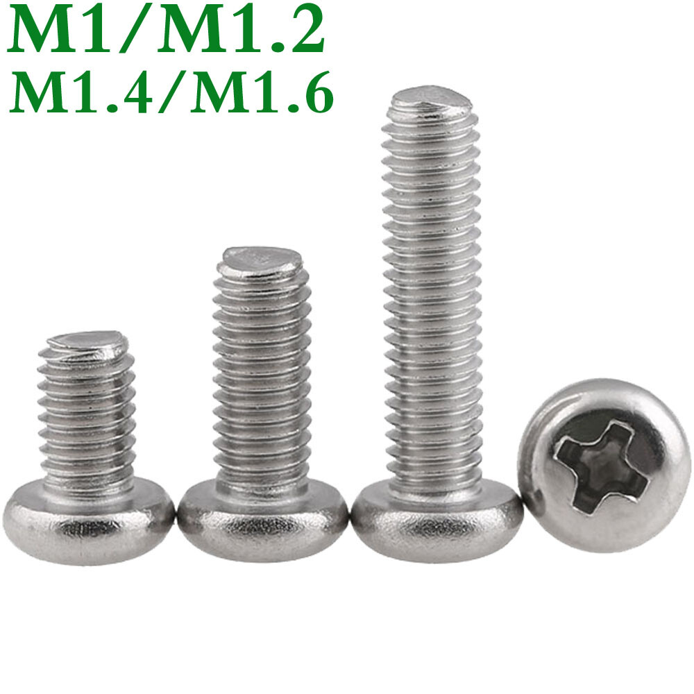 M1 M1.2 M1.4 M1.6 304 Stainless Steel Phillips Pan Head Mini Small Machine Screw M1 M1.2 M1.4 M1.6 304 Stainless Steel Phillips Pan Head Mini Small Machine Screw
