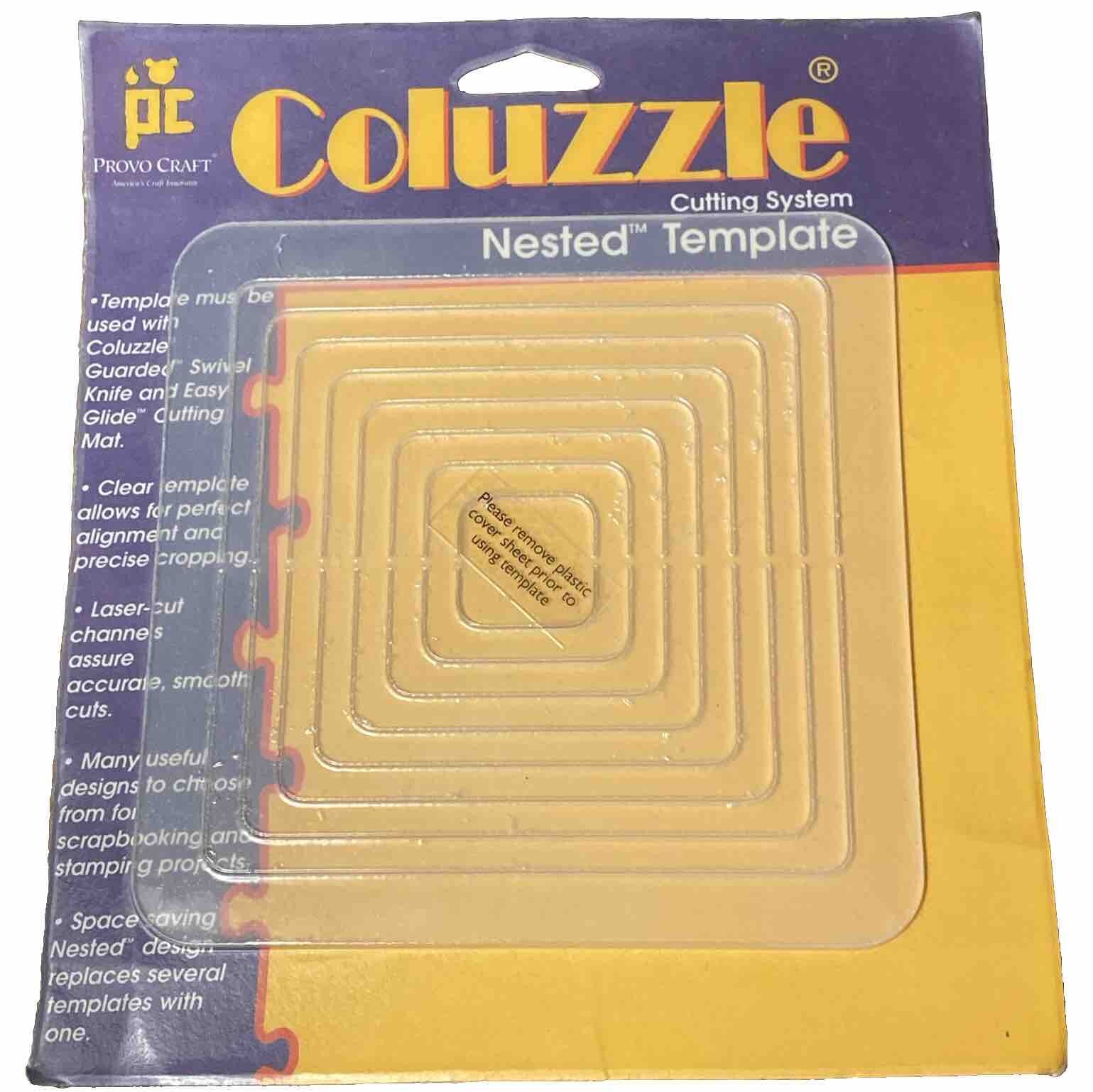 Provo Craft Coluzzle Cutting System Nested Square Template Stencil Scrapbook NEW Provo Craft Coluzzle Cutting System Nested Square Template Stencil Scrapbook NEW