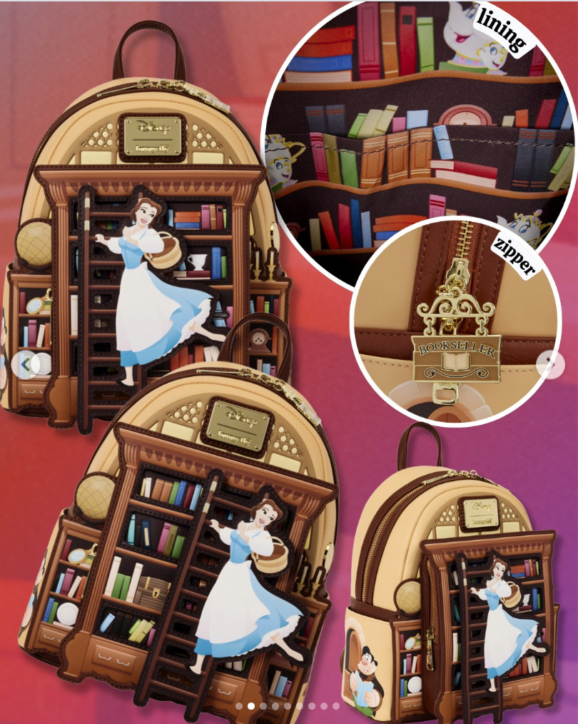 EXCLUSIVE Loungefly Disney Beauty Beast Belle Bookshop D23 Backpack NWT In Hand