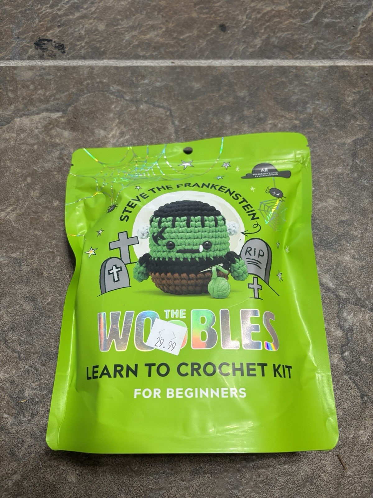 THE WOOBLES ~ STEVE the Frankenstein ~ Complete Learn to Crochet Kit ~ NEW THE WOOBLES ~ STEVE the Frankenstein ~ Complete Learn to Crochet Kit ~ NEW