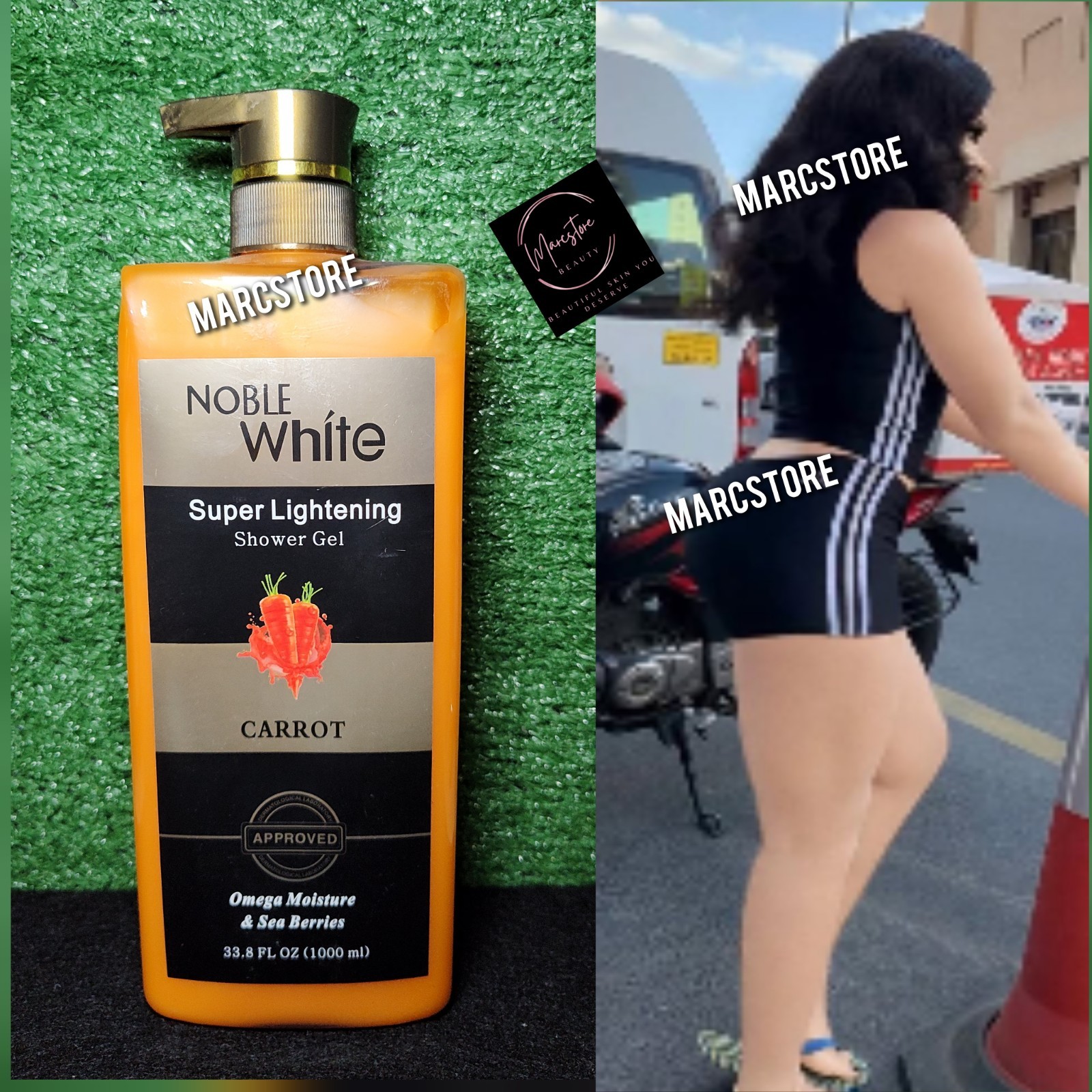 NOBLE WHITE CARROT NUTRITIOUS SKIN LIGHTENING BODY Shower Gel 1000ml X1 NOBLE WHITE CARROT NUTRITIOUS SKIN LIGHTENING BODY Shower Gel 1000ml X1