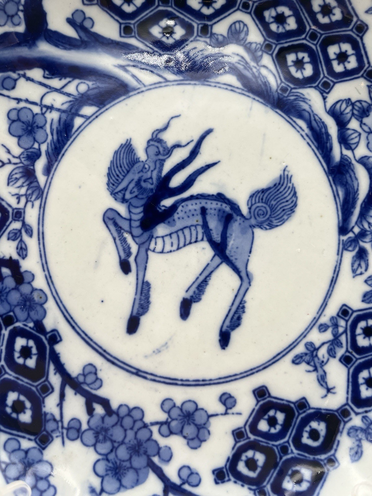Japanese Imari ware plate Kirin 1800’s Mythical Creature Good Fortune Antique Japanese Imari ware plate Kirin 1800’s Mythical Creature Good Fortune Antique
