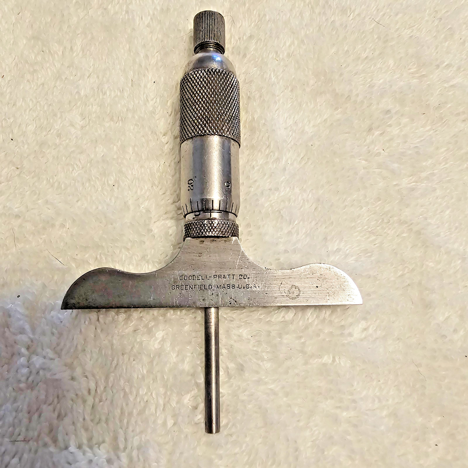 Vintage Goodell-Pratt Depth Micrometer Gauge Machinist Tool USA