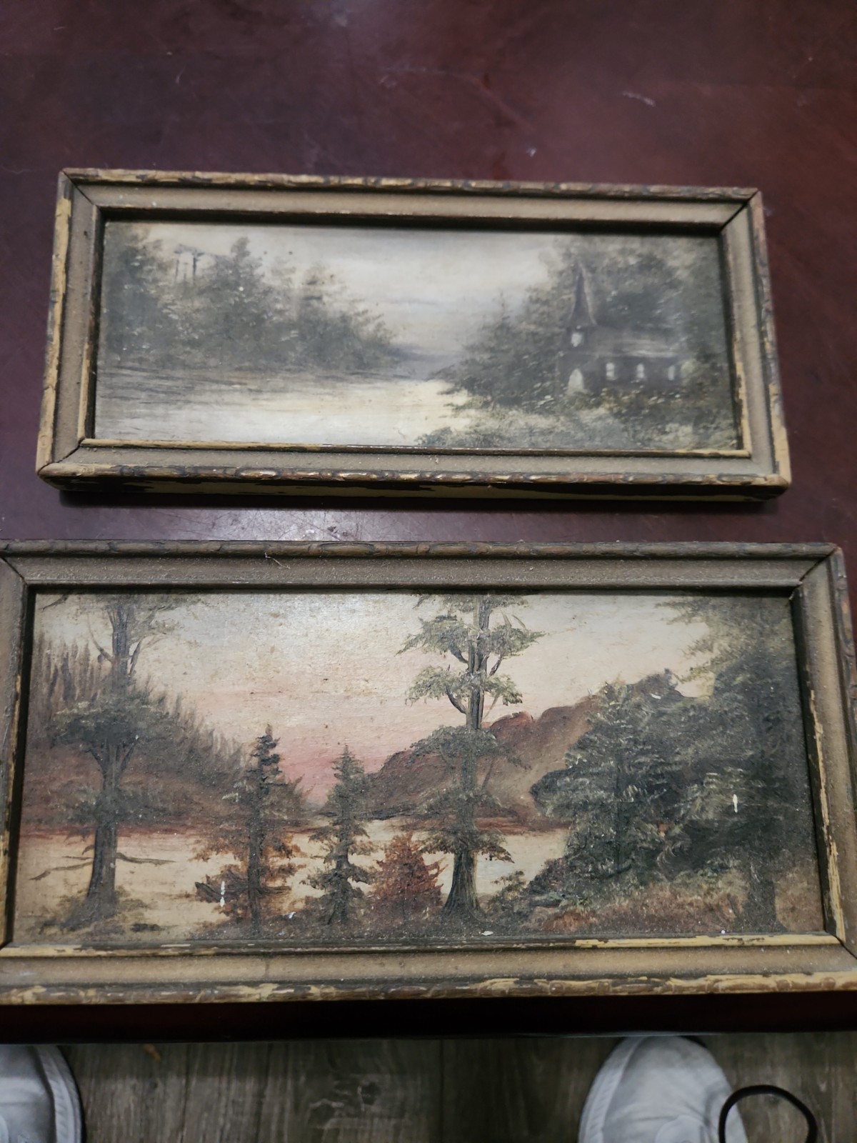 A pair of Vintage Oil Paintings , Original Framing A pair of Vintage Oil Paintings , Original Framing