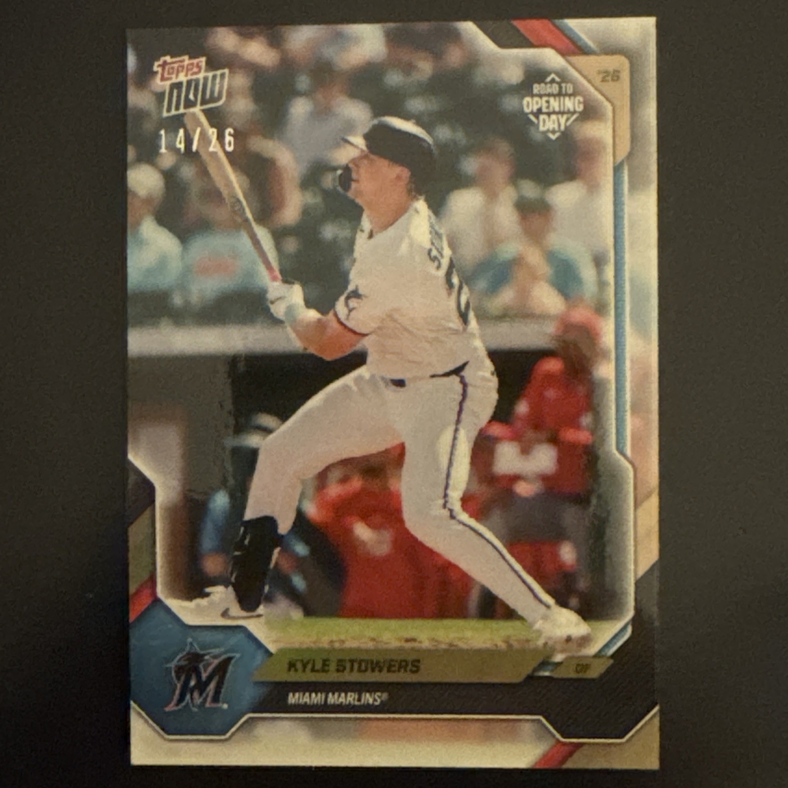 Kyle Stowers 2026 Topps Now Road to Opening Day Miami Marlins /26