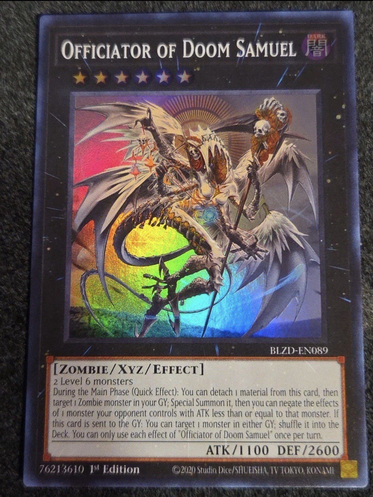 Officiator of Doom Samuel BLZD-EN089 - Super Rare 1st Edition - In Hand Officiator of Doom Samuel BLZD-EN089 - Super Rare 1st Edition - In Hand