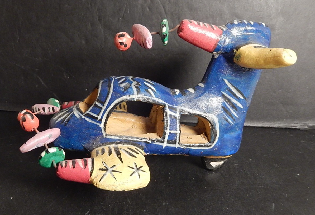 Vintage Super Cute Candelario Medrano Blue Airplane Sculpture Folk Art Pottery Vintage Super Cute Candelario Medrano Blue Airplane Sculpture Folk Art Pottery