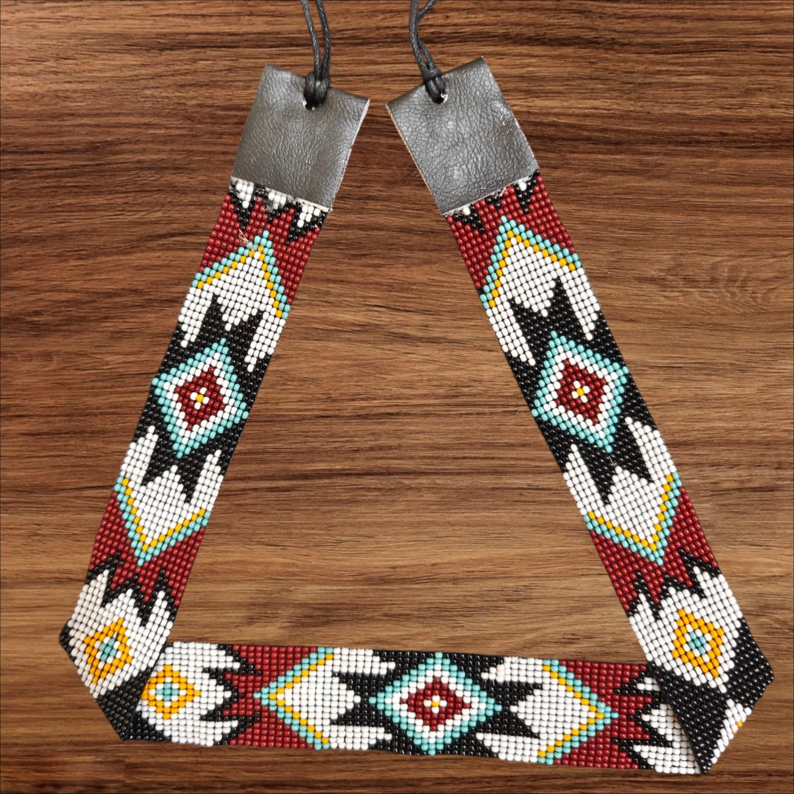 Beaded Hat Band Geometric Southwestern Pattern Cowboy Rode Handmade hatband Beaded Hat Band Geometric Southwestern Pattern Cowboy Rode Handmade hatband