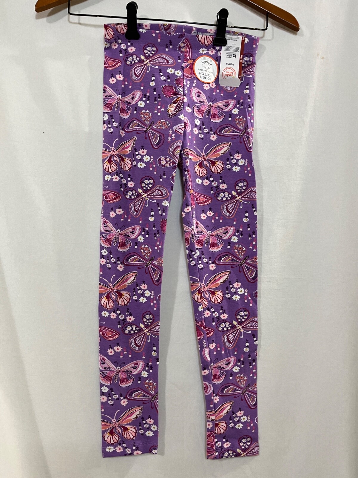 NWT Wonder Nation Tough Cotton Purple Butterfly Leggings Girls many sizes