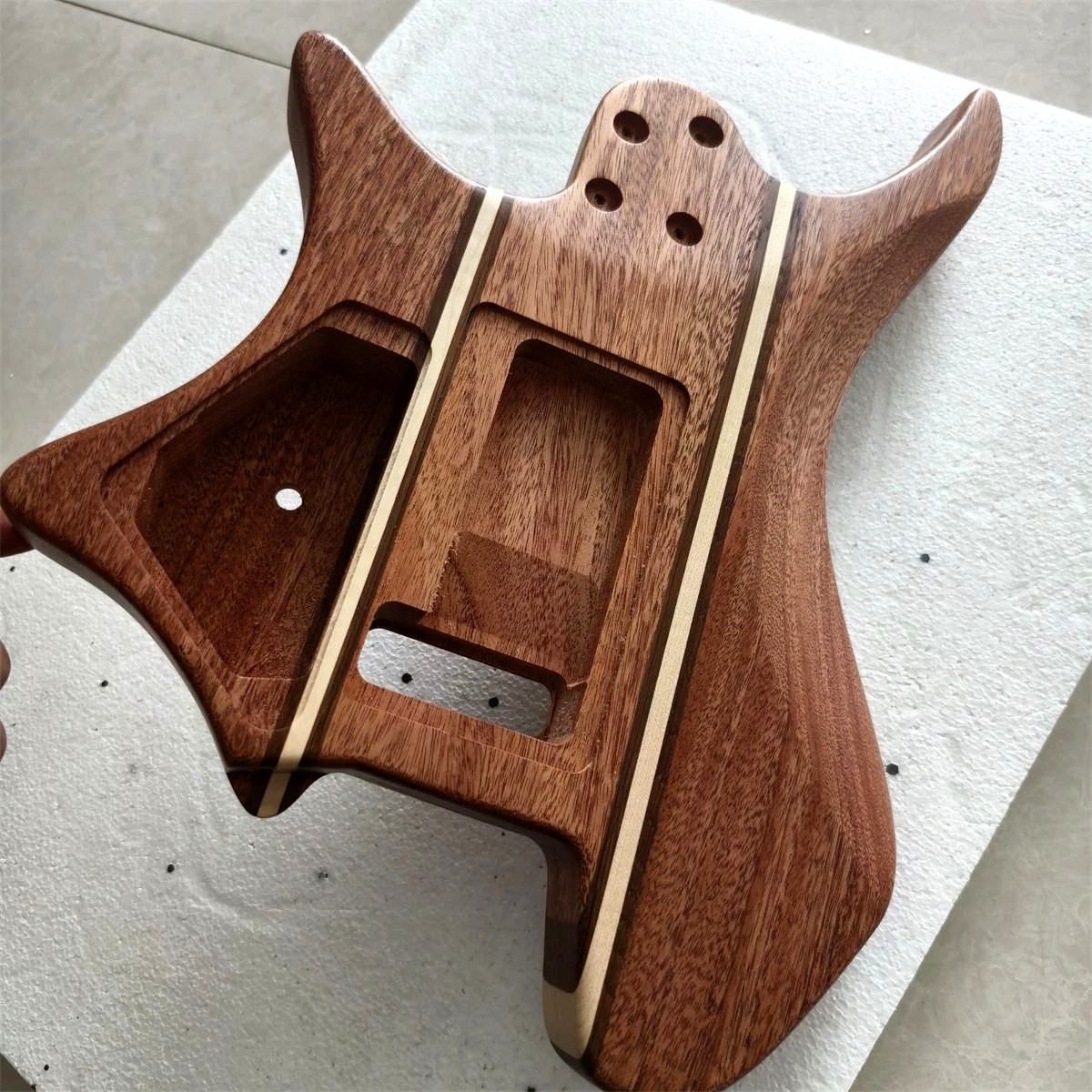 Handcrafted 9Piece headless Guitar Body Mahogany Satin Natural Wood Grain