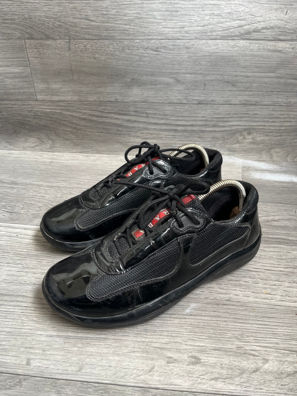 Prada american cup patent leather low top sneakers sz 38
