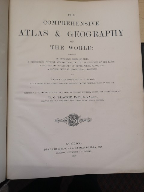 The Comprehensive Atlas And Geography of The World 1882 