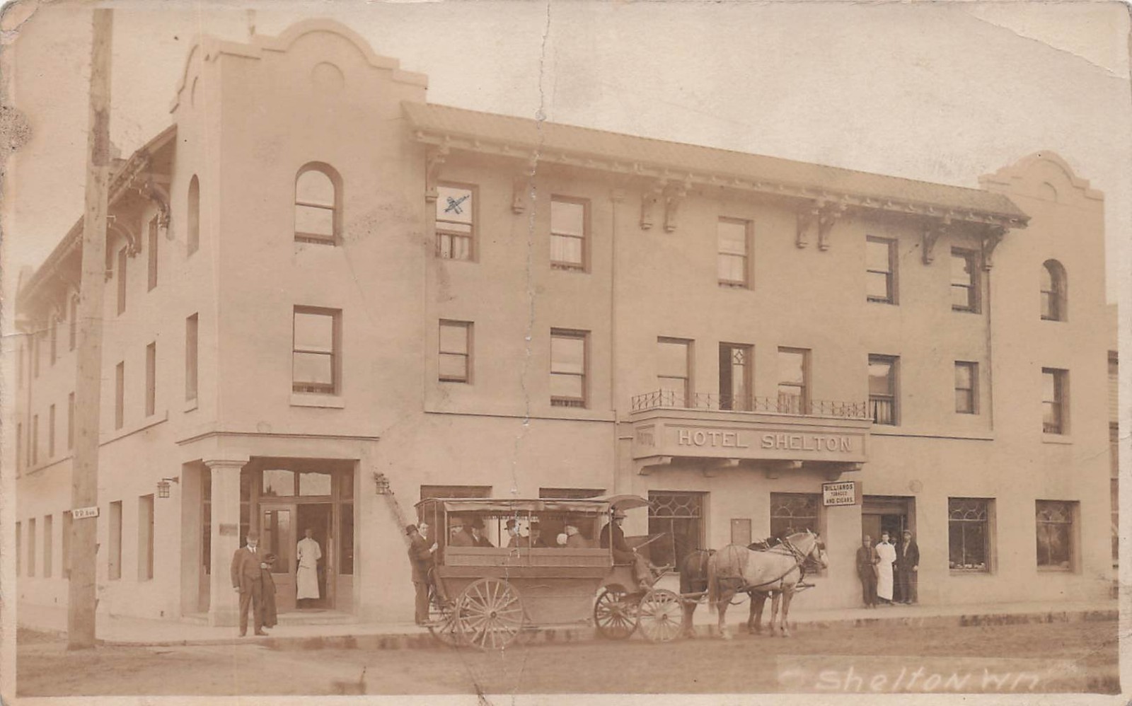 RPPC Hotel Shelton Washington First and Railroad Avenue c1913 Photo Postcard 32A