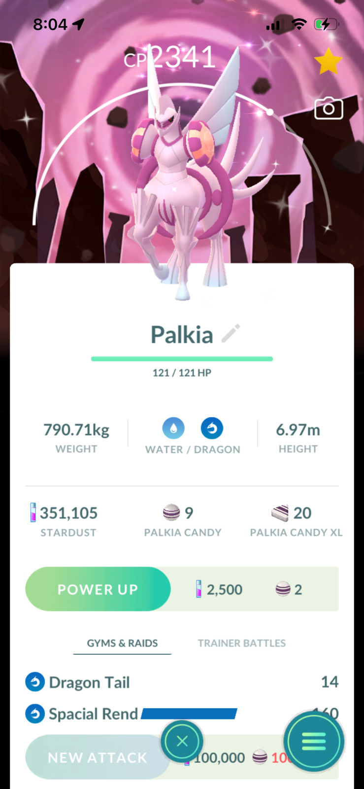 Shiny Palkia (Origin Form)✨Spacial Rend✨Pearl Version Special BG✨mini PTC 20k✨