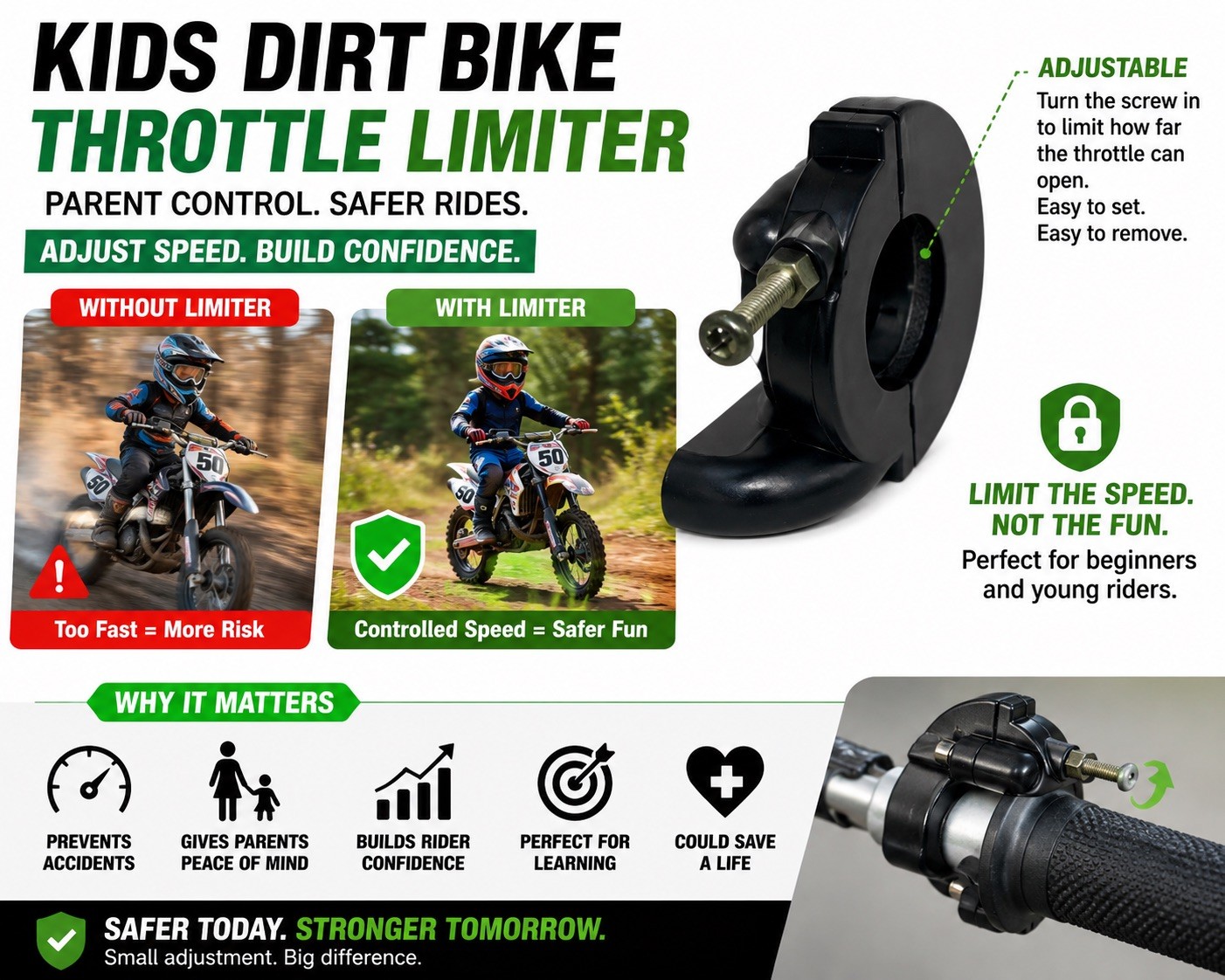 Universal Dirt Bike Throttle Limiter | Adjustable Speed Control Throttle Housing
