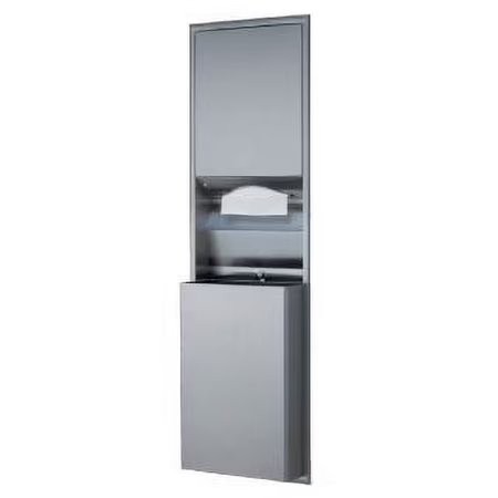 Bobrick B-3942 Semi Recessed Paper Towel Dispenser And Waste Receptacle - Stainl Bobrick B-3942 Semi Recessed Paper Towel Dispenser And Waste Receptacle - Stainl