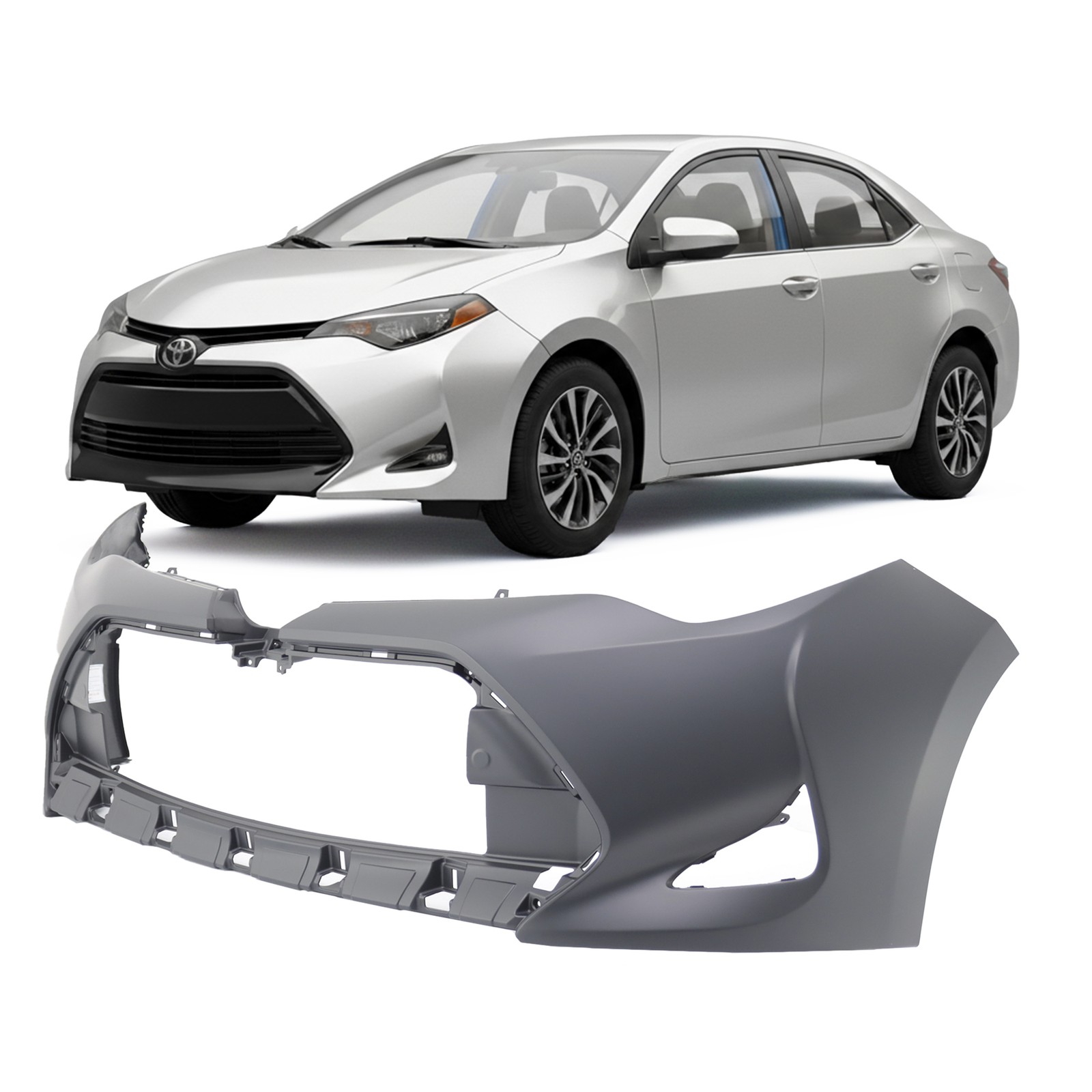 2017-2019 Toyota Corolla L LE XLE CE Front Bumper Cover TO1000423 5211903907