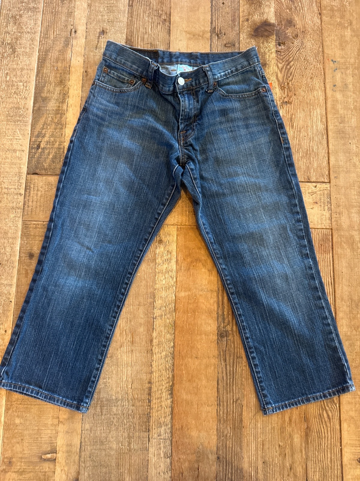 Lucky Brand Dungarees Capri Jeans Sz 27 Cropped Straight Medium Wash Lucky Brand Dungarees Capri Jeans Sz 27 Cropped Straight Medium Wash