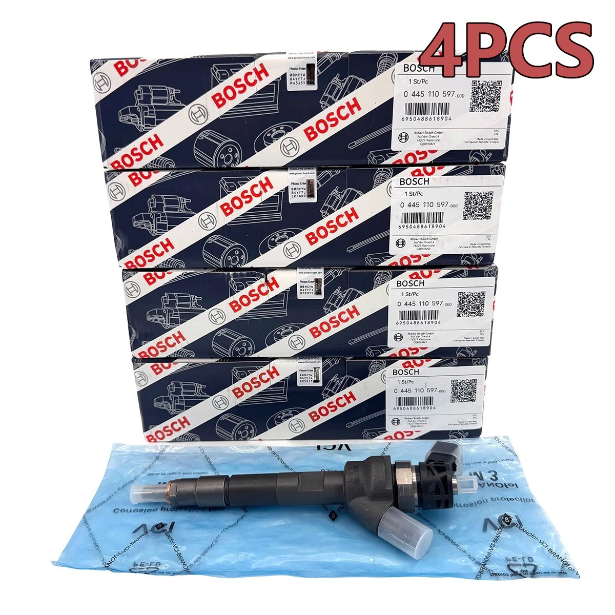 4PCS Fuel Injector 0445110597 For BMW F30 F15 F10 F02 328d X5 535d 740Ld Diesel