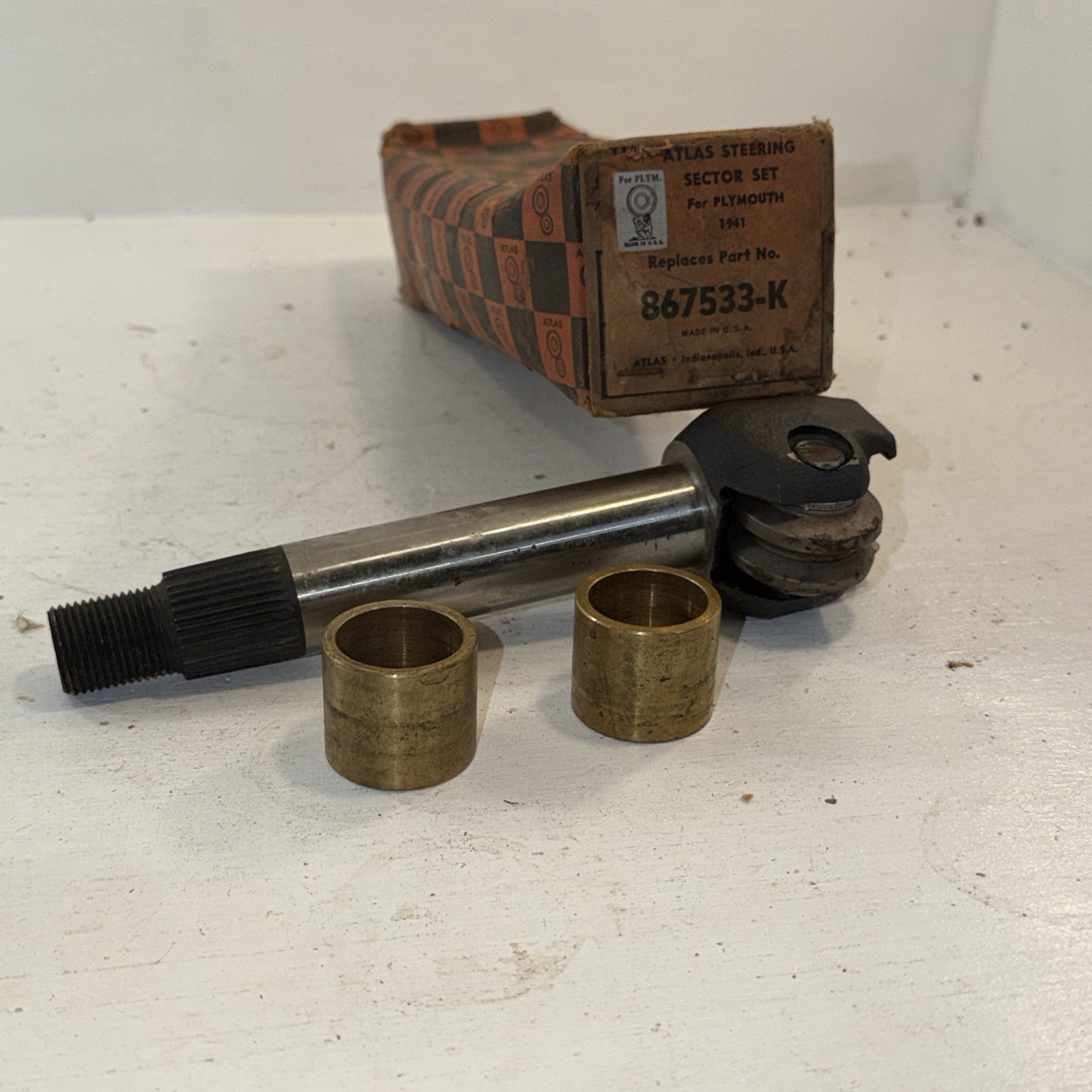 Vintage NOS Atlas 867533-K Steering Sector Set Fits 1941 Plymouth Deluxe P11 P12 Vintage NOS Atlas 867533-K Steering Sector Set Fits 1941 Plymouth Deluxe P11 P12