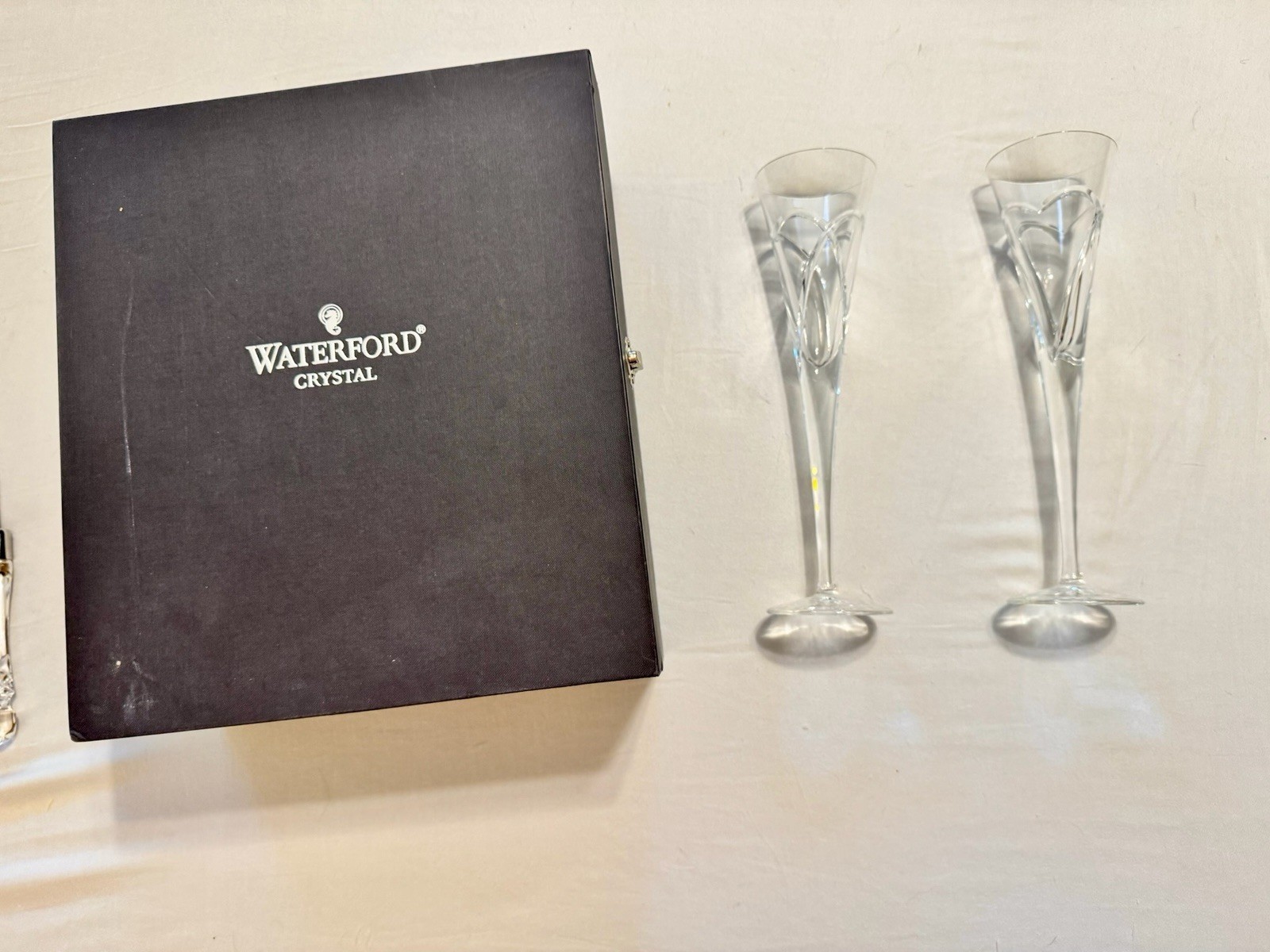 Waterford Crystal Wishes Love & Romance Champagne Flutes Pair NIB