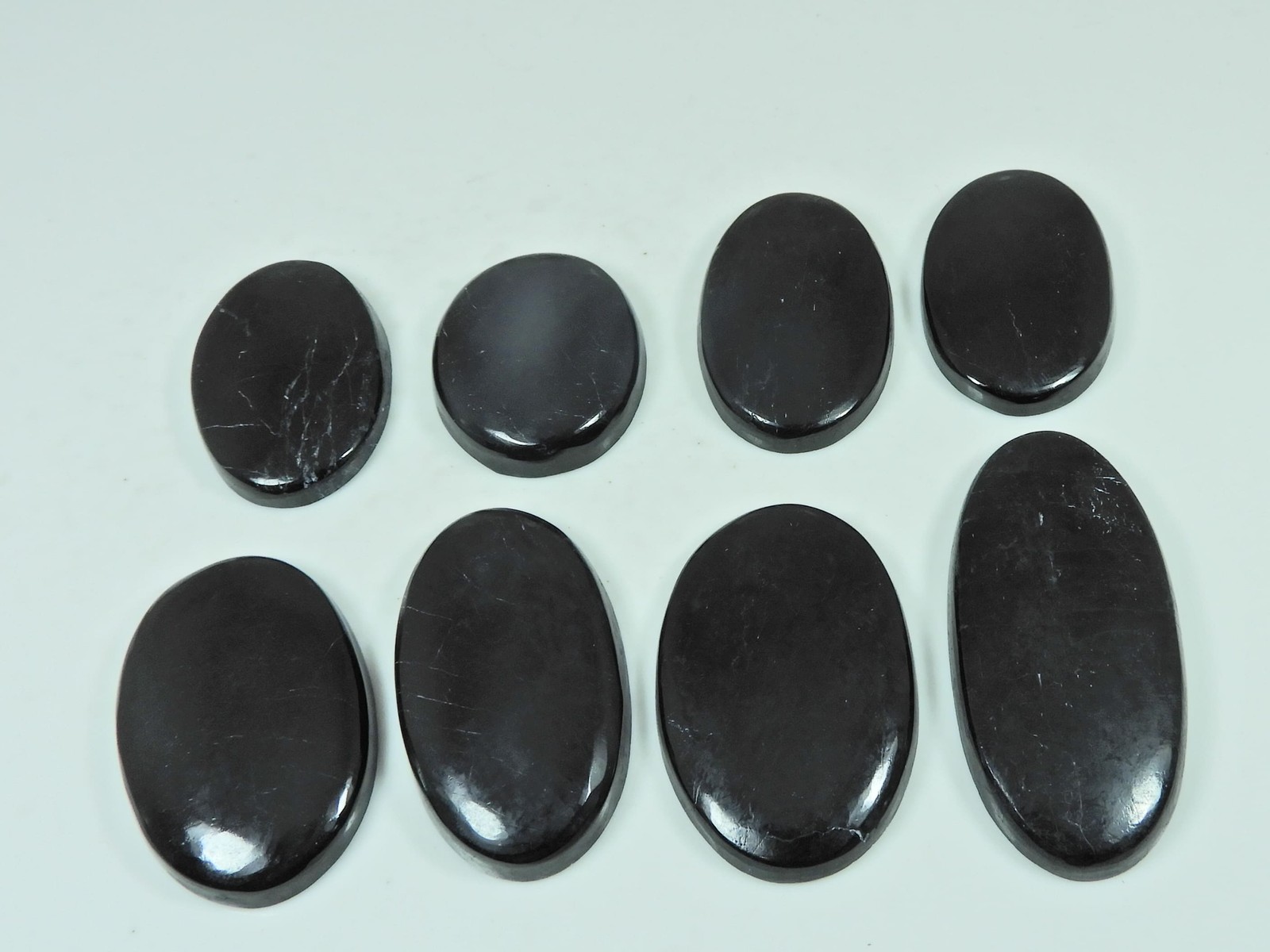 385Cts.Natural Black Tourmaline Oval Shape Cabochon Loose Gemstone 08Pcs Lot