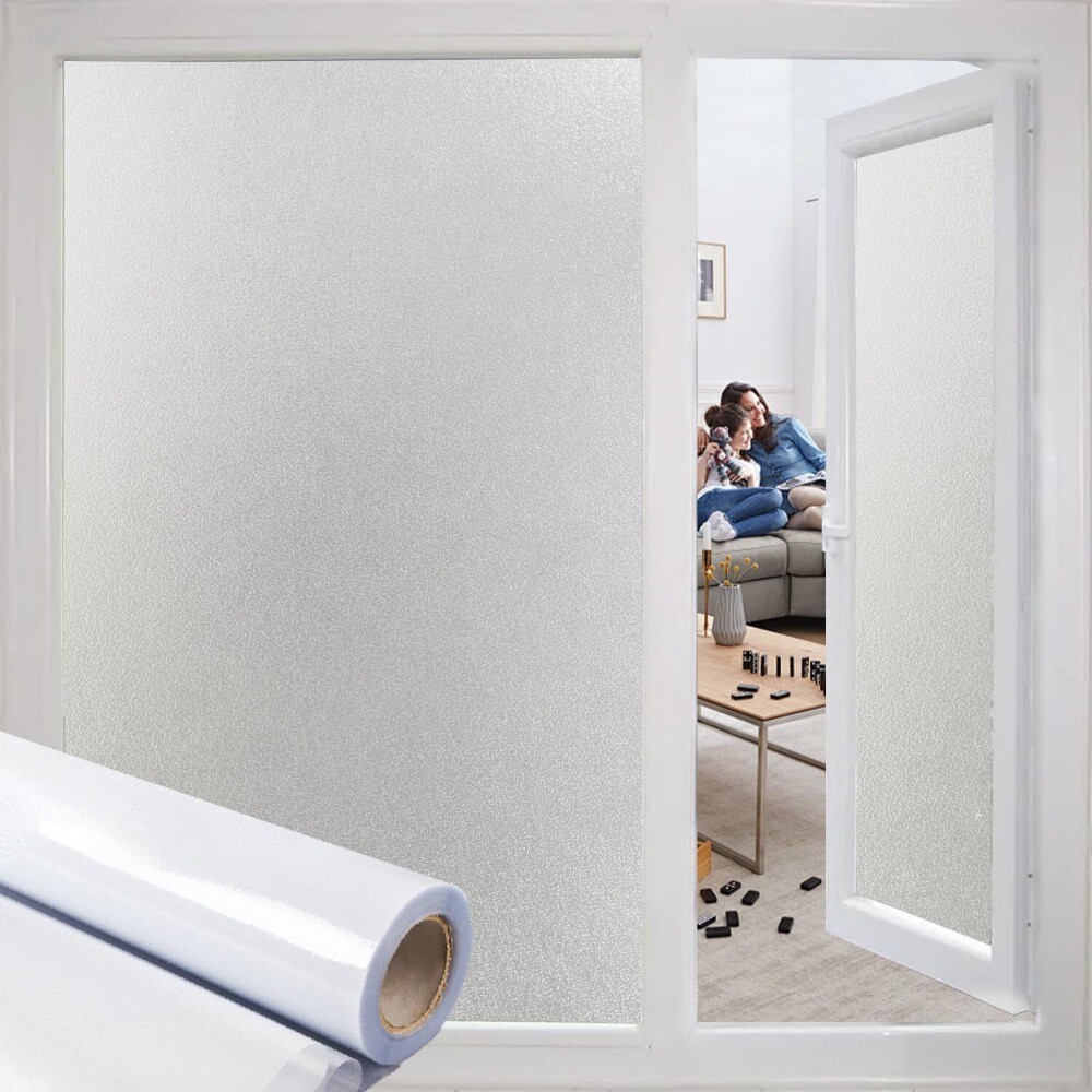 rabbitgoo Frosted Window Film Privacy Static Cling Frosted Opaque Pure White rabbitgoo Frosted Window Film Privacy Static Cling Frosted Opaque Pure White