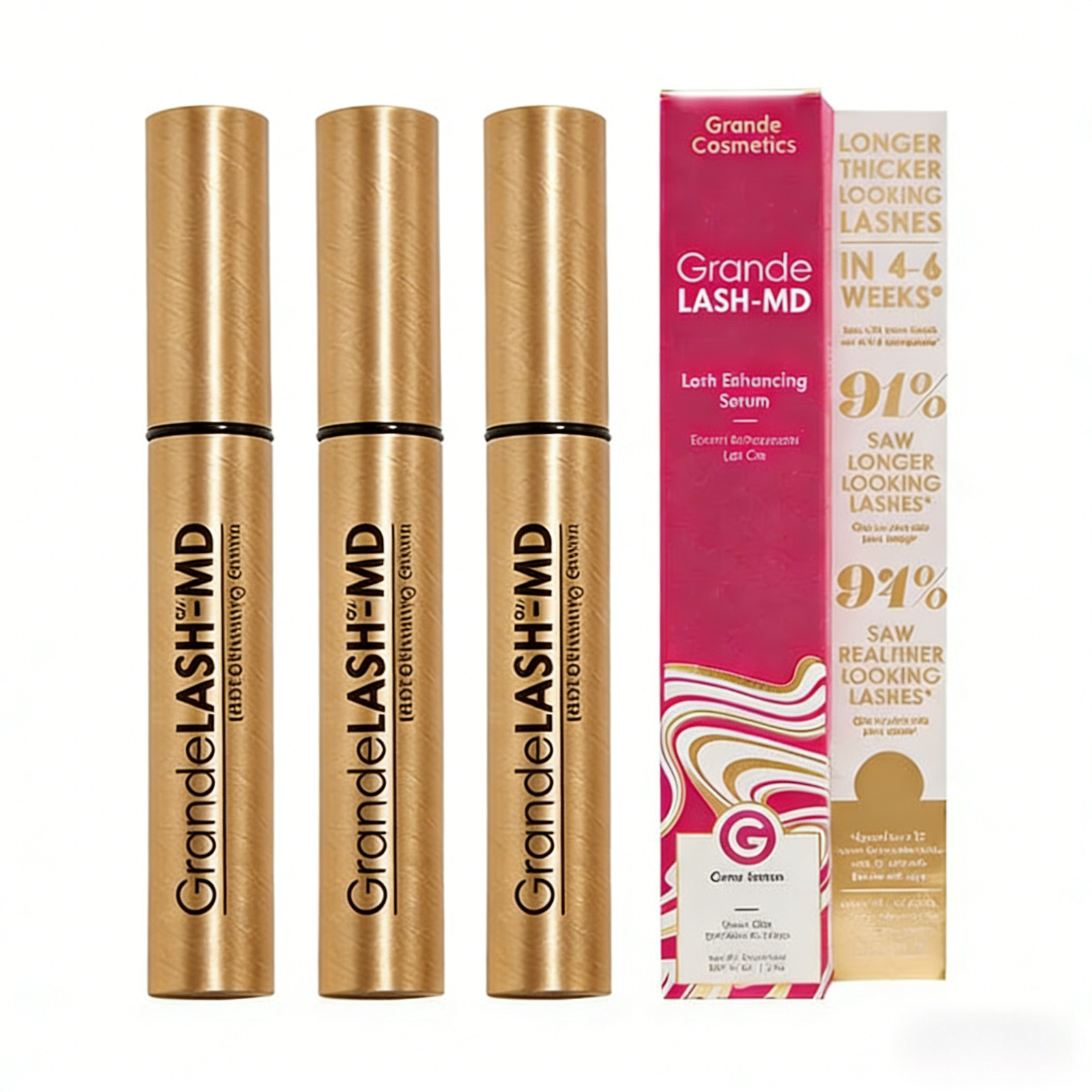 3PACK Grande LASH-MD Grande Lash Enhancing Serum 4ML 6 month Supply Newest