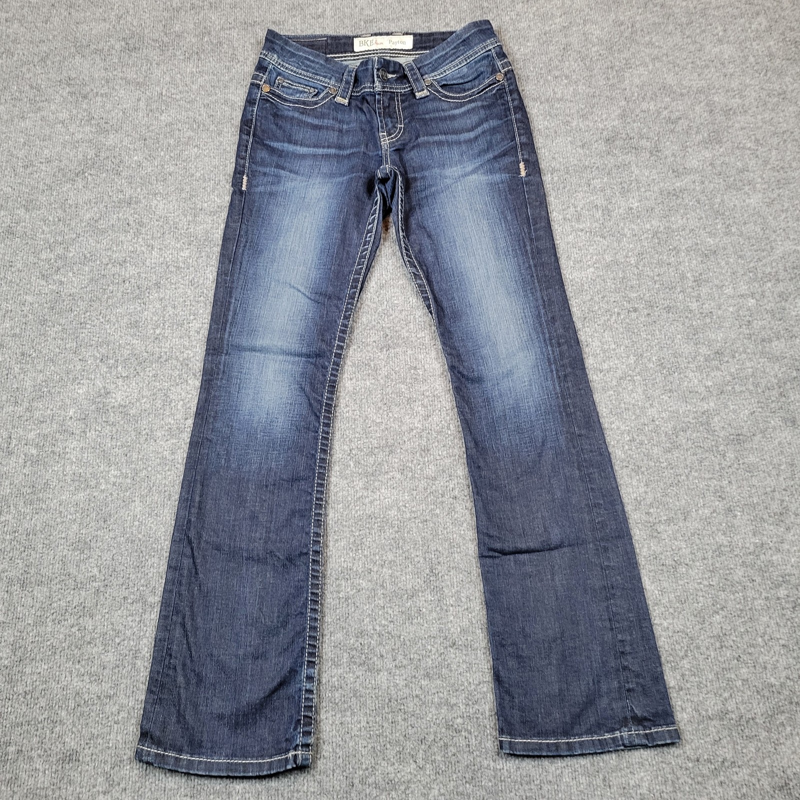 BKE Payton Bootcut Jeans Womens 26 Blue Dark Wash Stretch Embroidered Pants