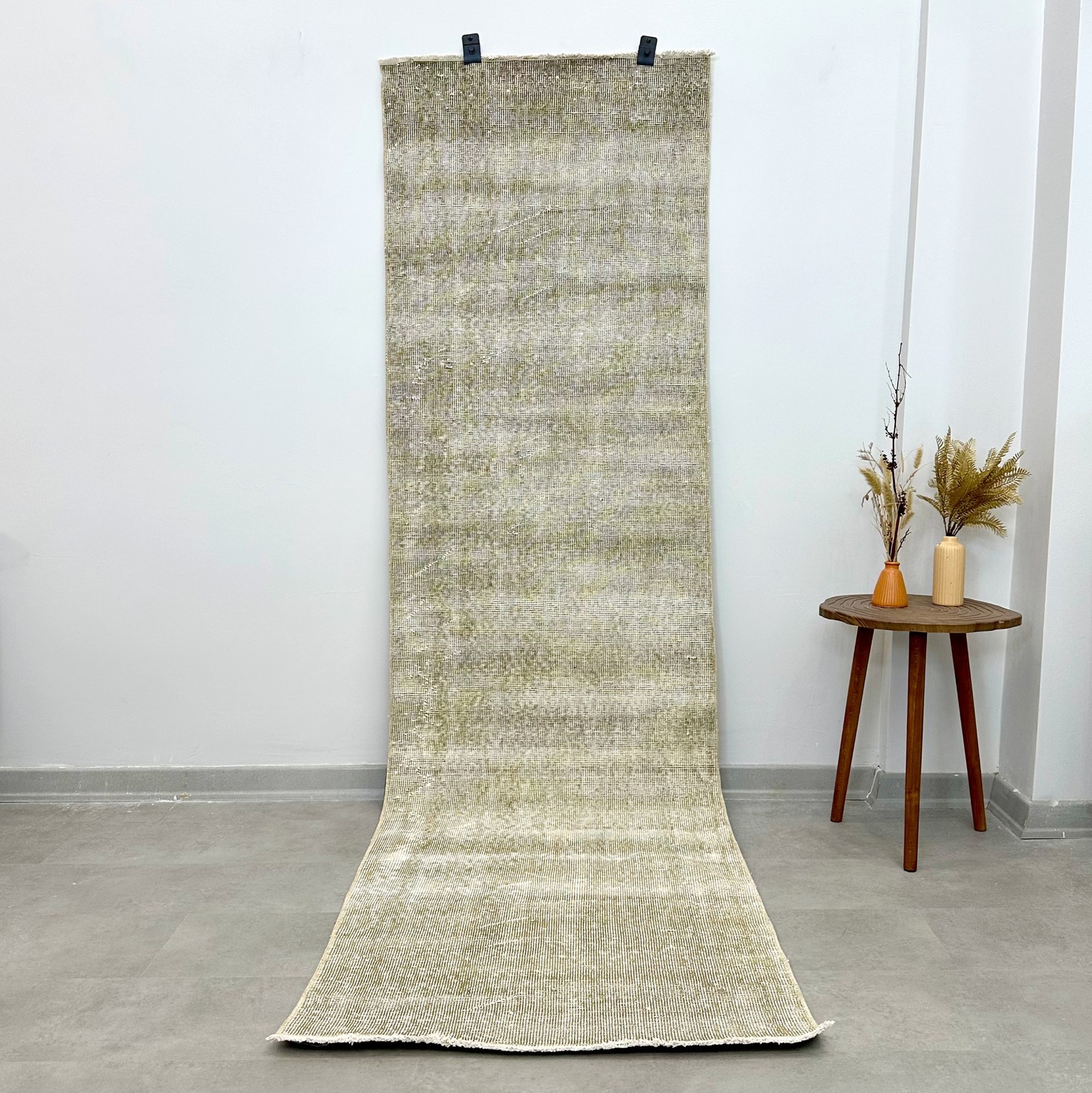 3x9 Vintage Turkish Oushak Runner, Beige Green Rug, Handmade Wool, Bohemian Rug 3x9 Vintage Turkish Oushak Runner, Beige Green Rug, Handmade Wool, Bohemian Rug