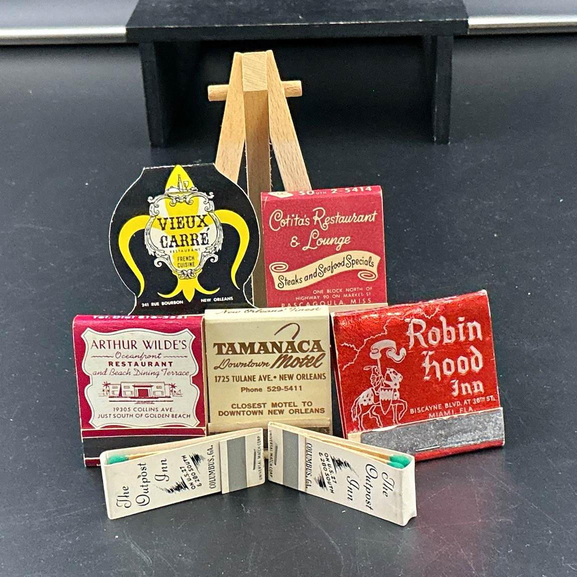 Lot of 7 VTG Restaurant/Motel/Inn Matchbooks: Vieux Carre, Robin Hood Inn SO3