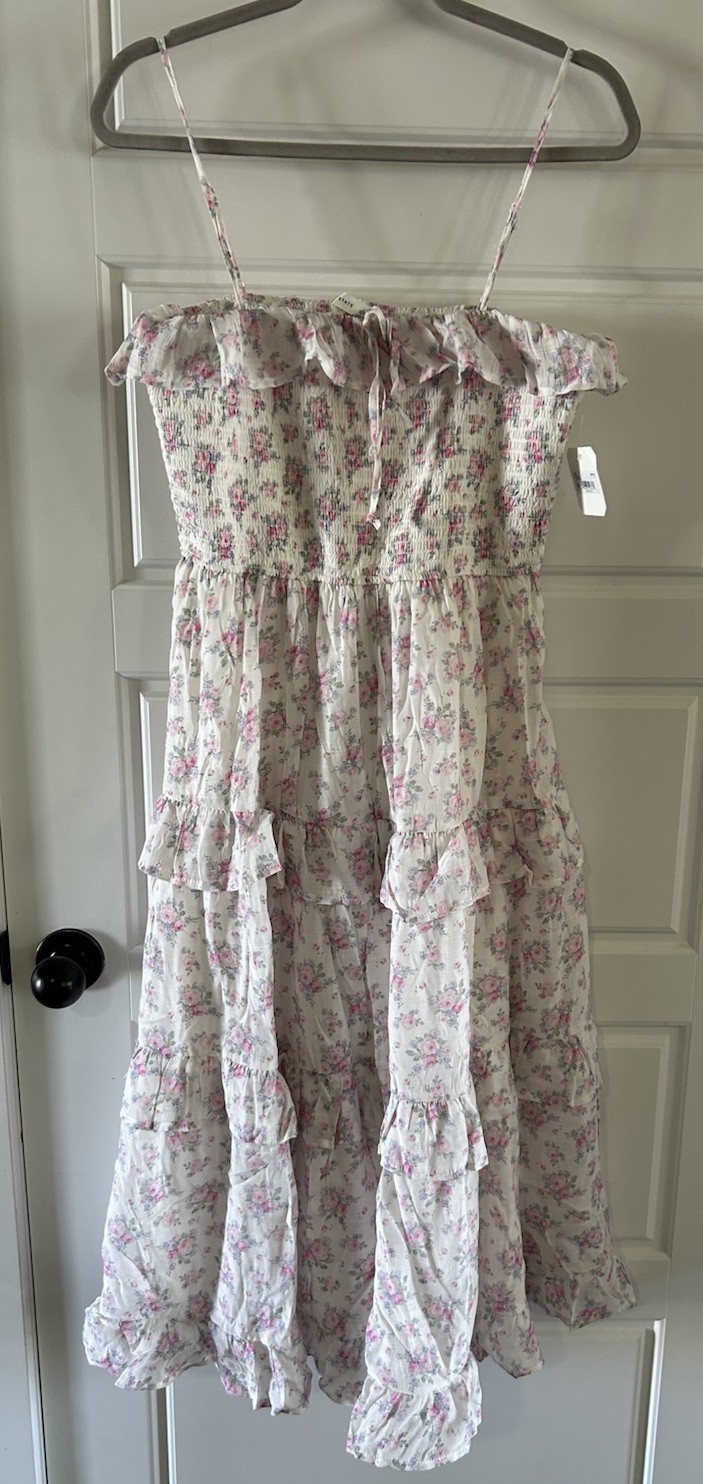 Altar’D State Altard Kathy As Ivory/ Pink Floral Print Dress Size S $84