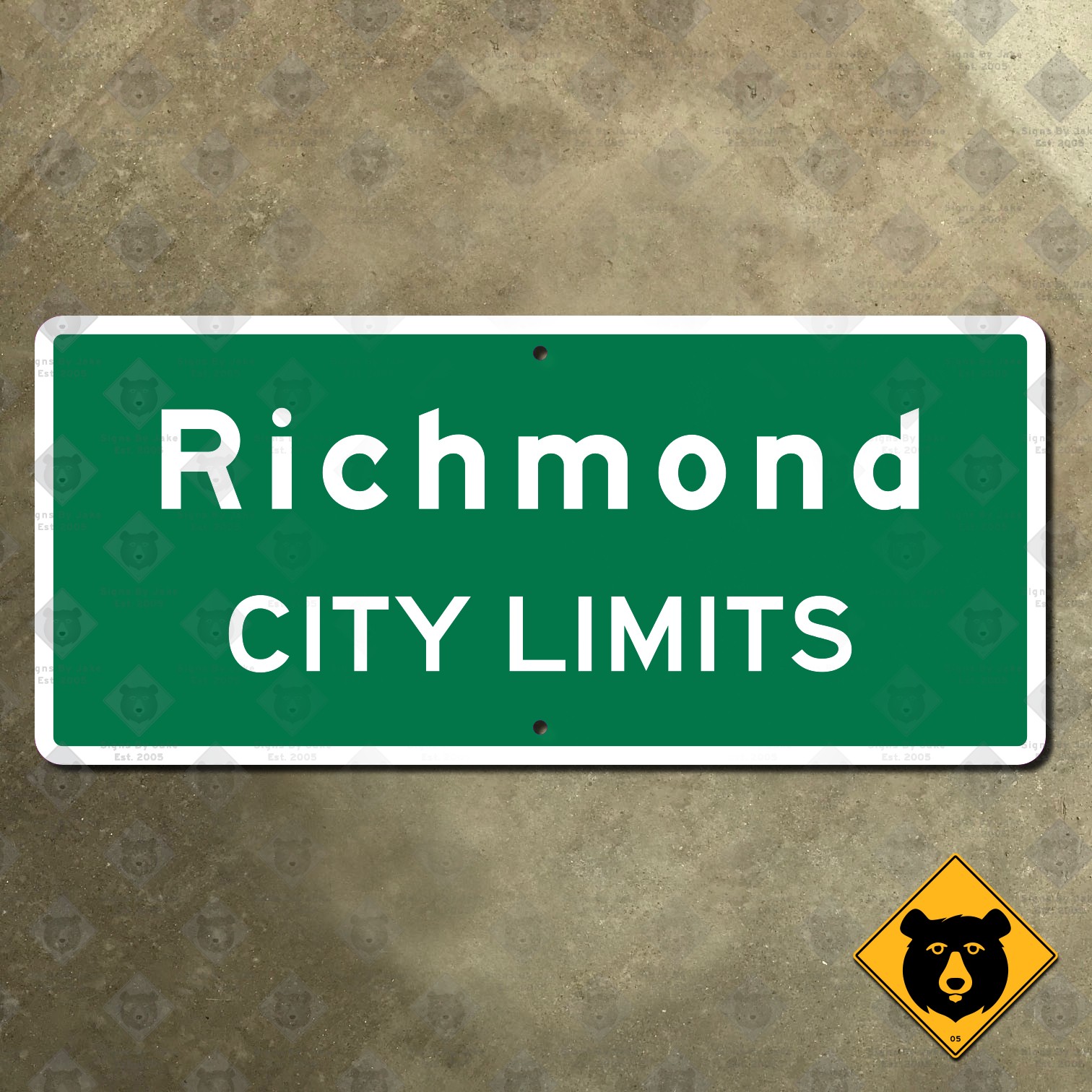 Richmond Virginia city limits highway road sign 2015 marker boundary 27x12