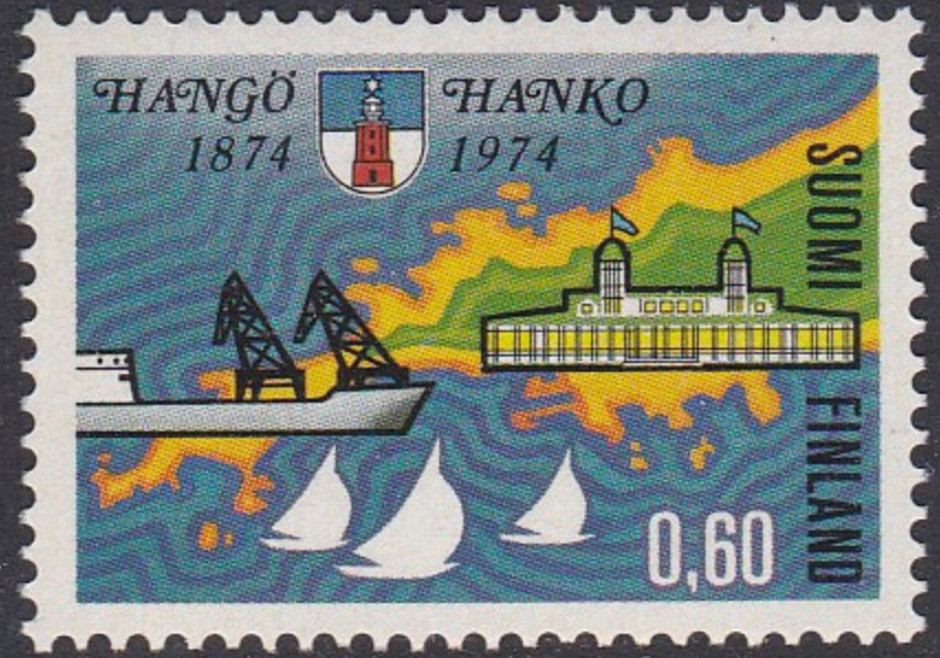 Finland #Mi0743 MNH 1973 Hanko City Ship Map Arms Building [543]