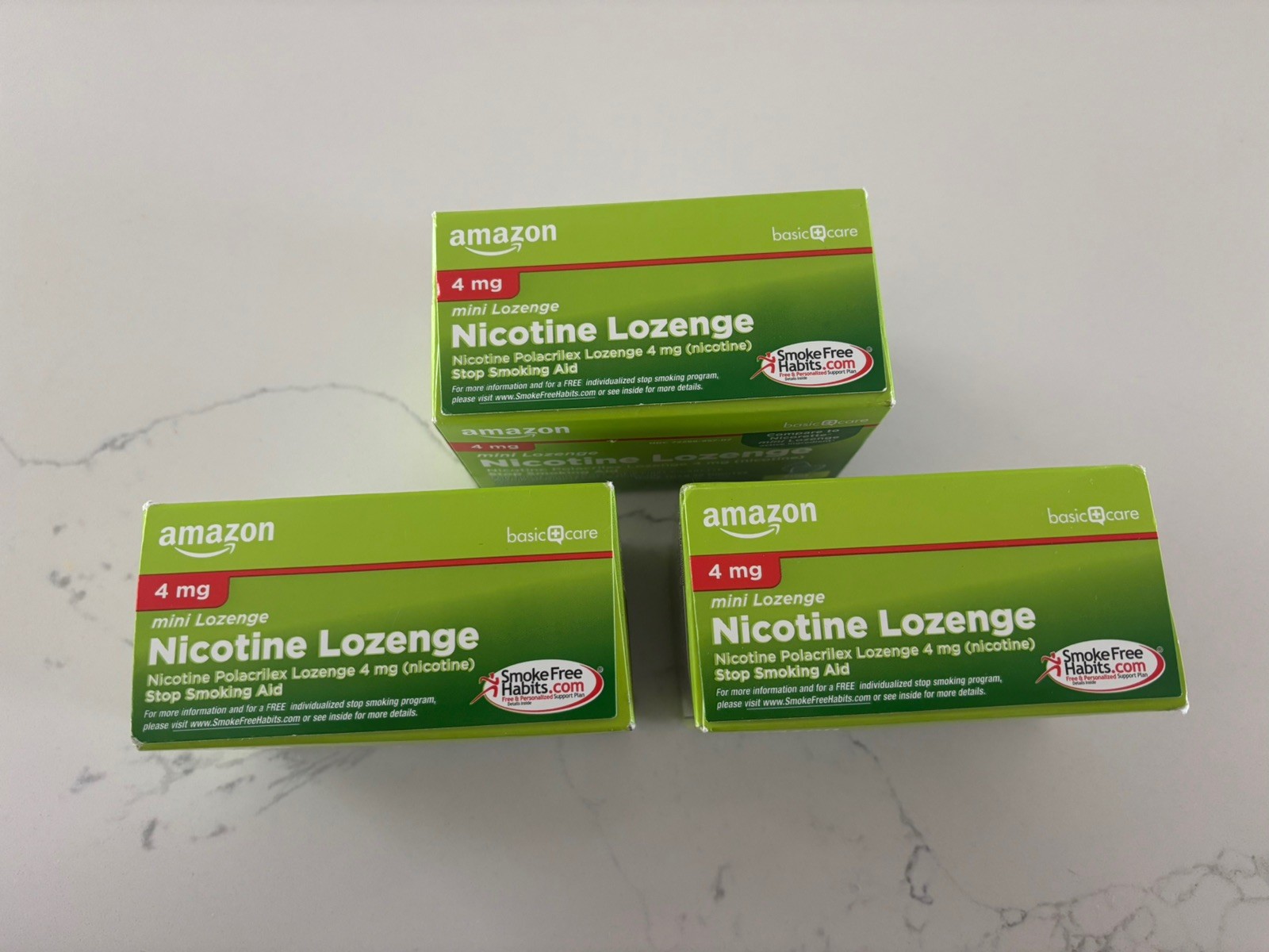 Amazon Basic Care Nicotine Mini Lozenge Mint 4mg 3 Count 648 Total lozenges 