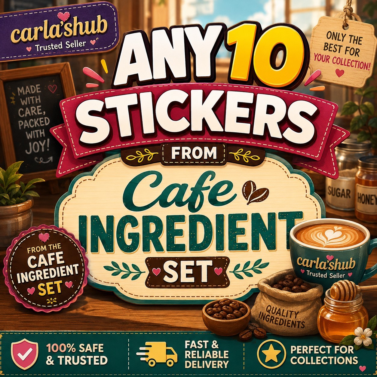 Cafe Ingredient Any 10 Stickers (2-3-4 Star) set 11 :- Monopoly Go 