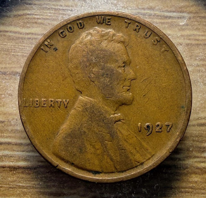 1927-P Lincoln Wheat Cent - Actual Coin Shown -  & Tracking INV#105
