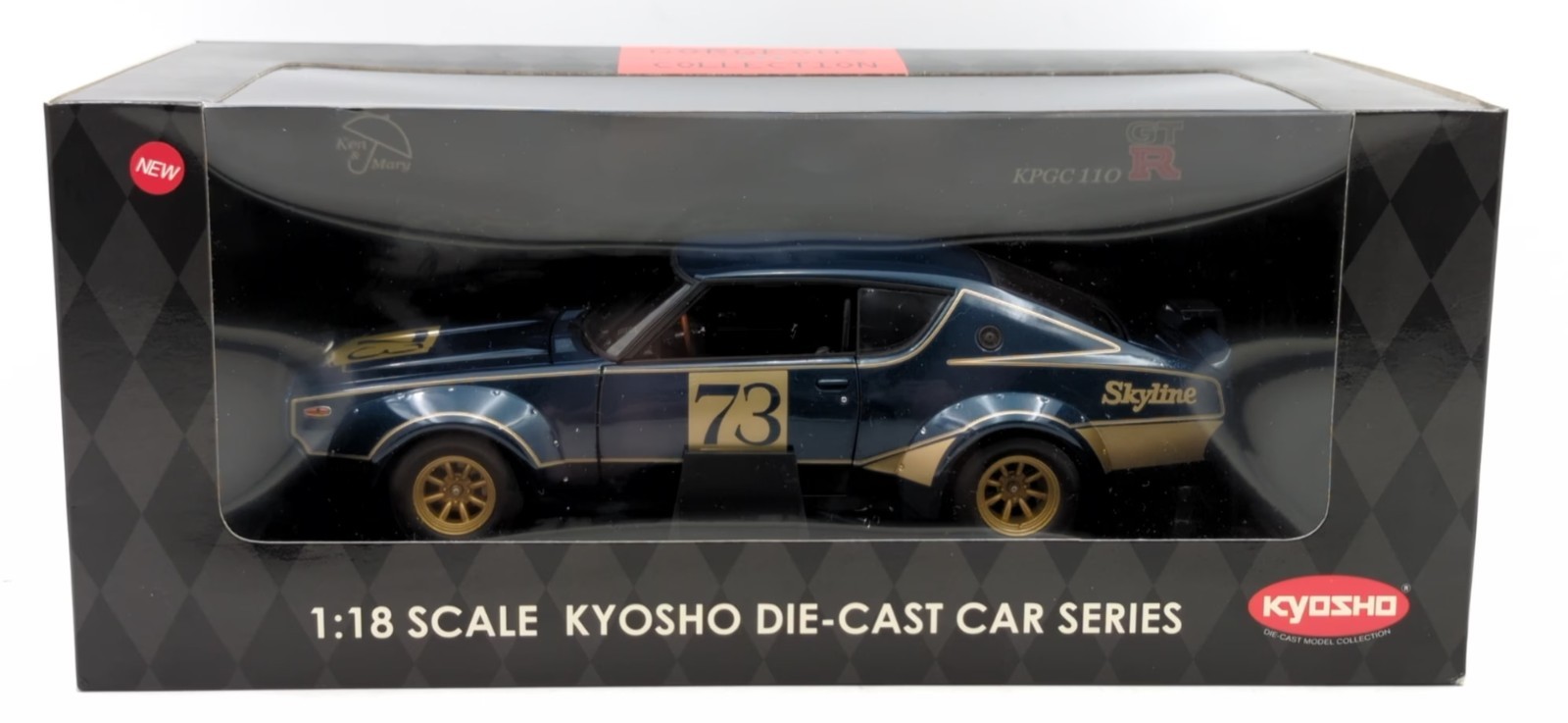 KYOSHO Gorgeous 1/18 Skyline 2000GT-R KPGC110 Racing Green K08252B
