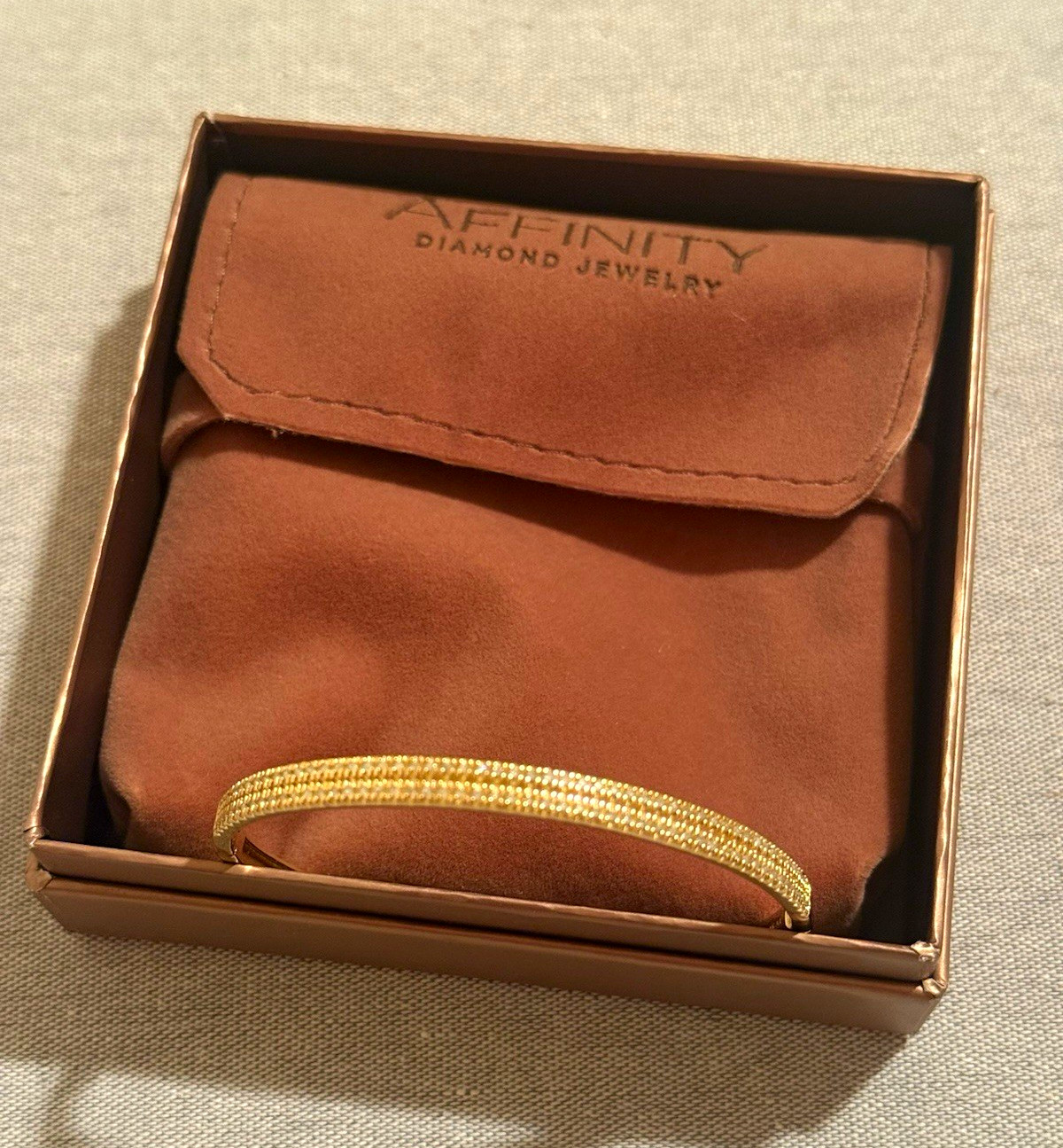 Affinity Double Row Pavé Diamond Bangle Bracelet Gold Tone Sterling Silver Affinity Double Row Pavé Diamond Bangle Bracelet Gold Tone Sterling Silver