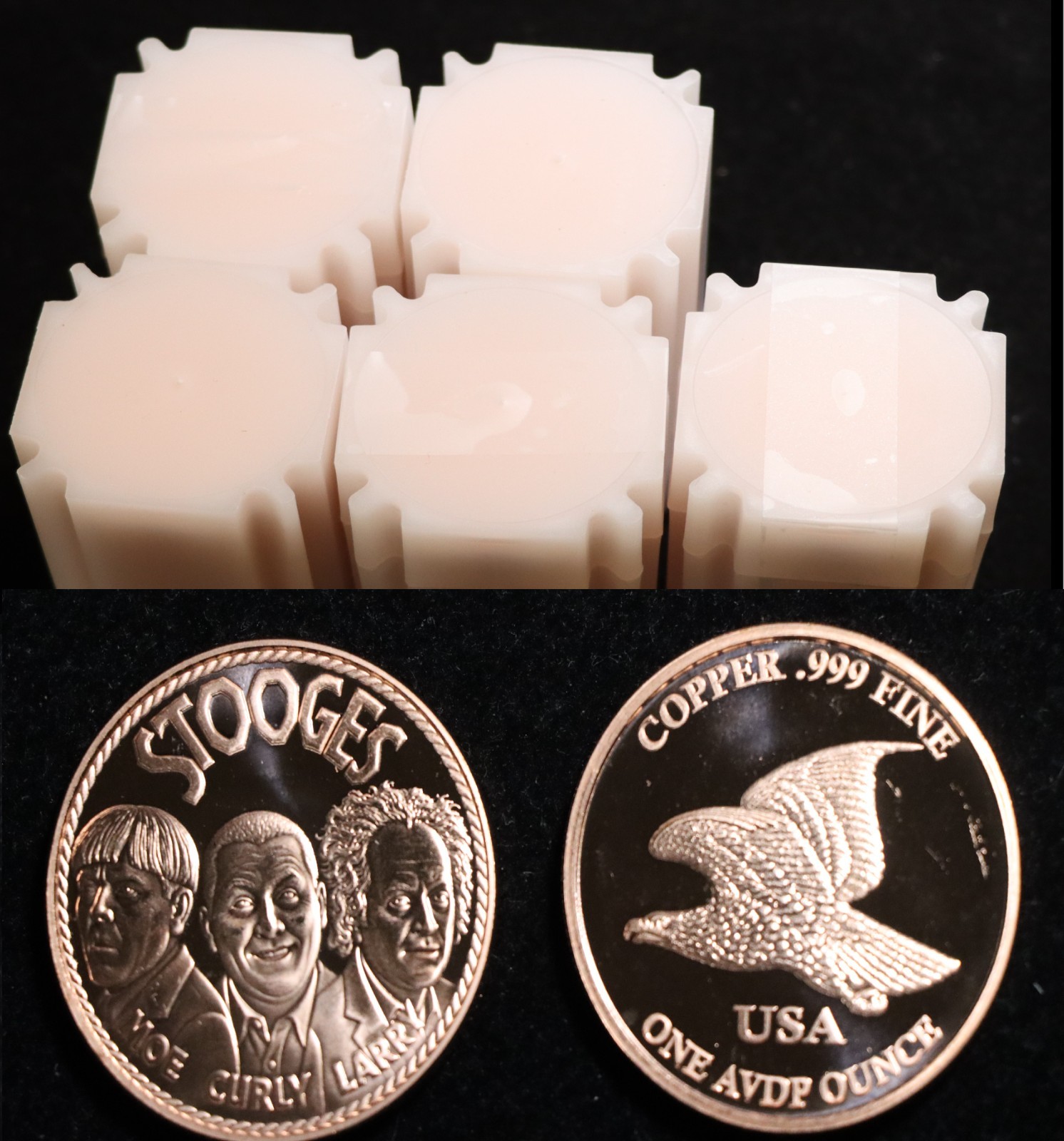(100) 1 oz  THREE STOOGES Copper Rounds .999 Fine Copper Bullion Lot