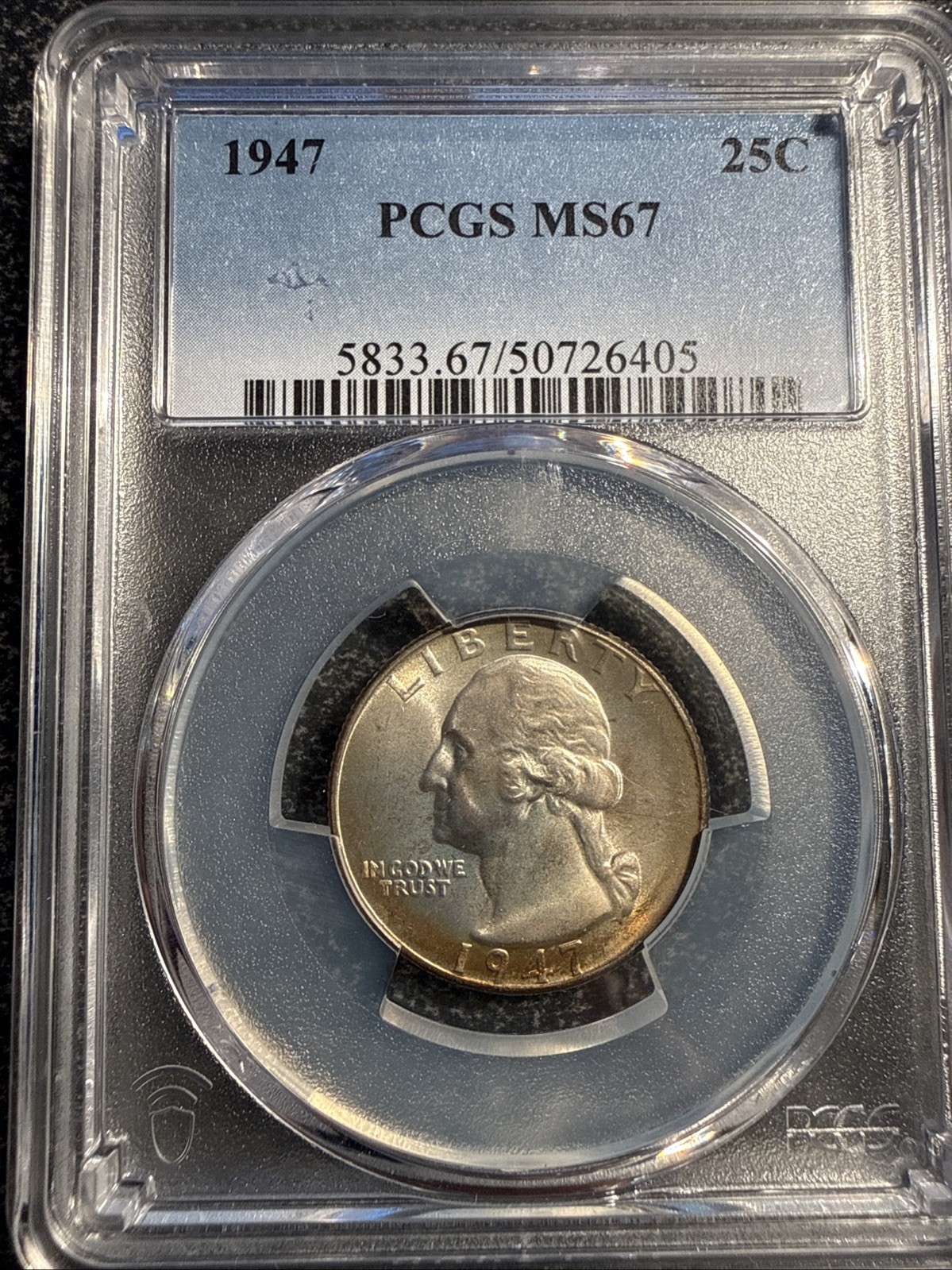 1947 P  Washington Silver Quarter PCGS MS67.   #35