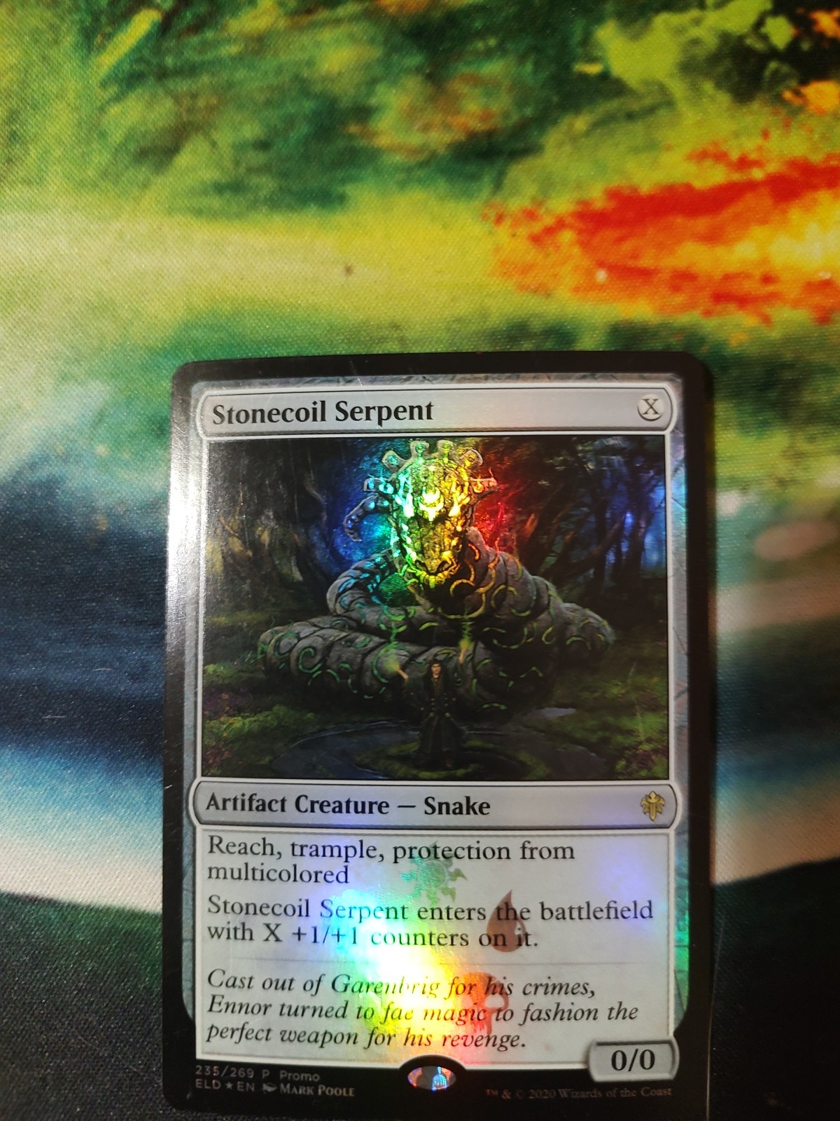 Magic the Gathering Stonecoil Serpent Foil Promo Card Throne of Eldraine