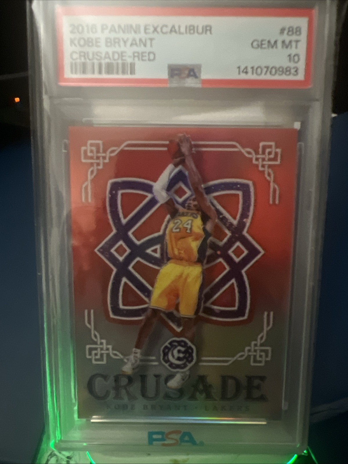 2016-17 Panini Excalibur - Crusade Kobe Bryant #88 Red 94/99 Low Pop psa 10