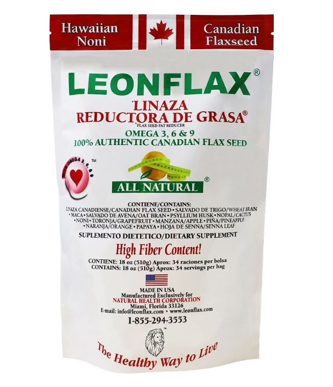 Leonflax 100% Authentic Canadian Flax Seed Dietary Supplement, 18oz Bag