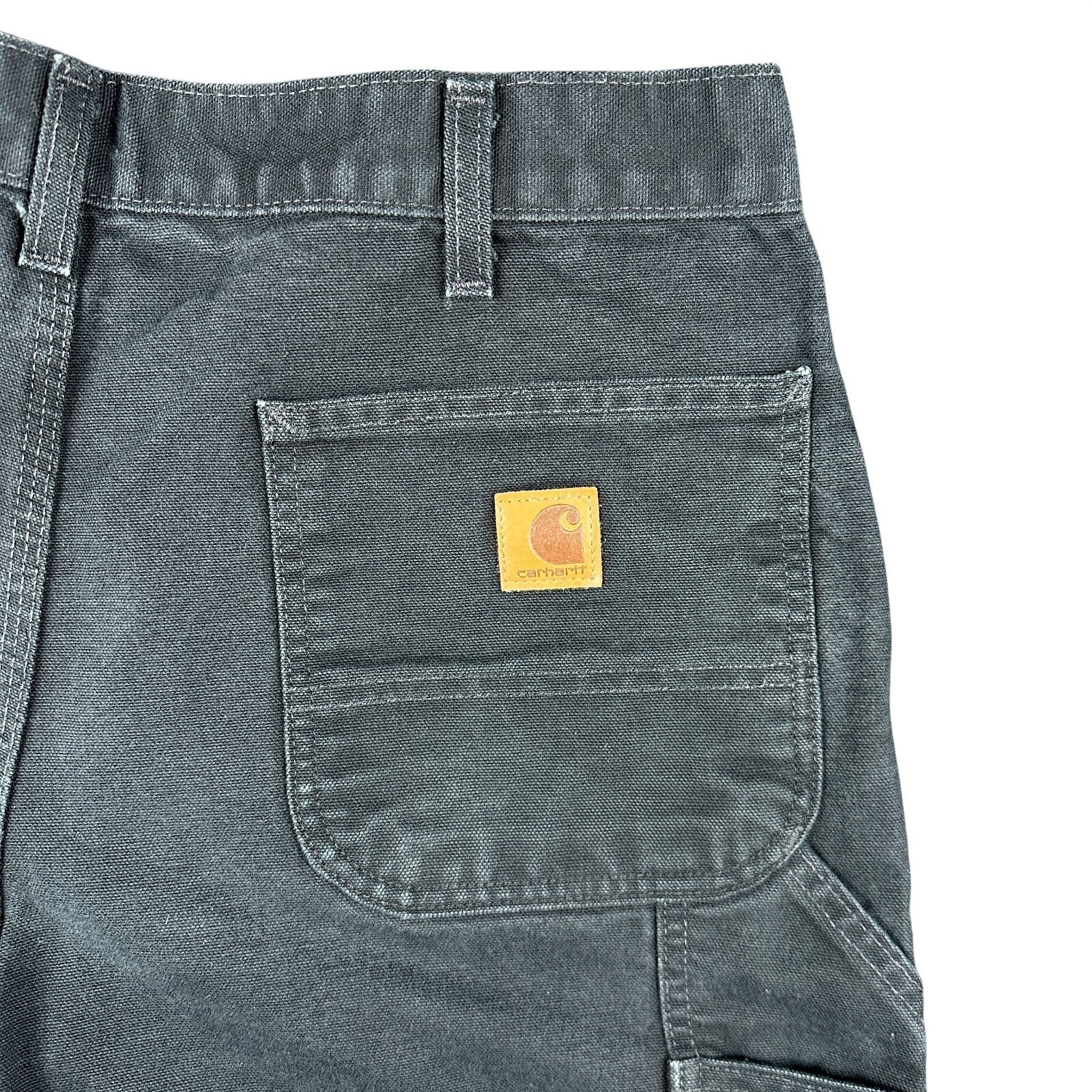 Carhartt Washed Duck Dungaree Carpenter Pants Mens 36x32 Black B11-BLK Loose Fit