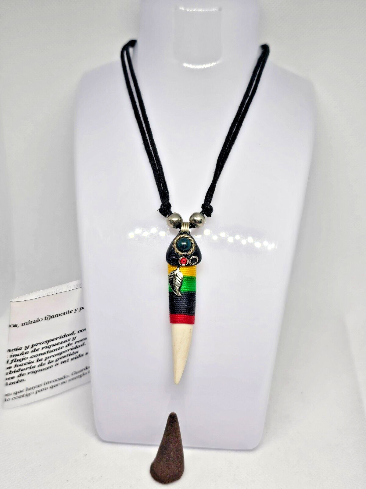 TALISMAN COLMILLO 2.5'' ORIGINAL / FANG NECKLACE DINERO SUERTE PROTECCION 