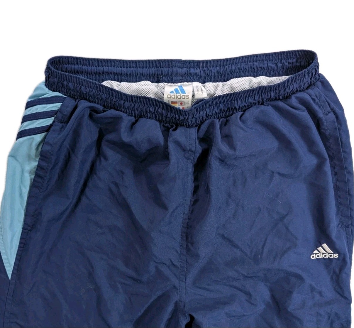 Vtg 2001 Adidas Windbreaker Pants Joggers Navy And Teal Men\'s Sz Med Y2K 