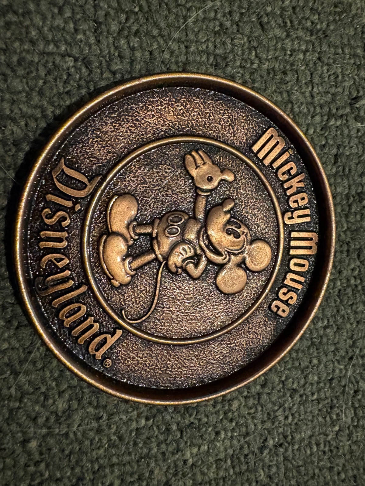 Vintage WALT DISNEYLAND Coasters  Bronze Metal Set 4 Mickey Mouse Disney